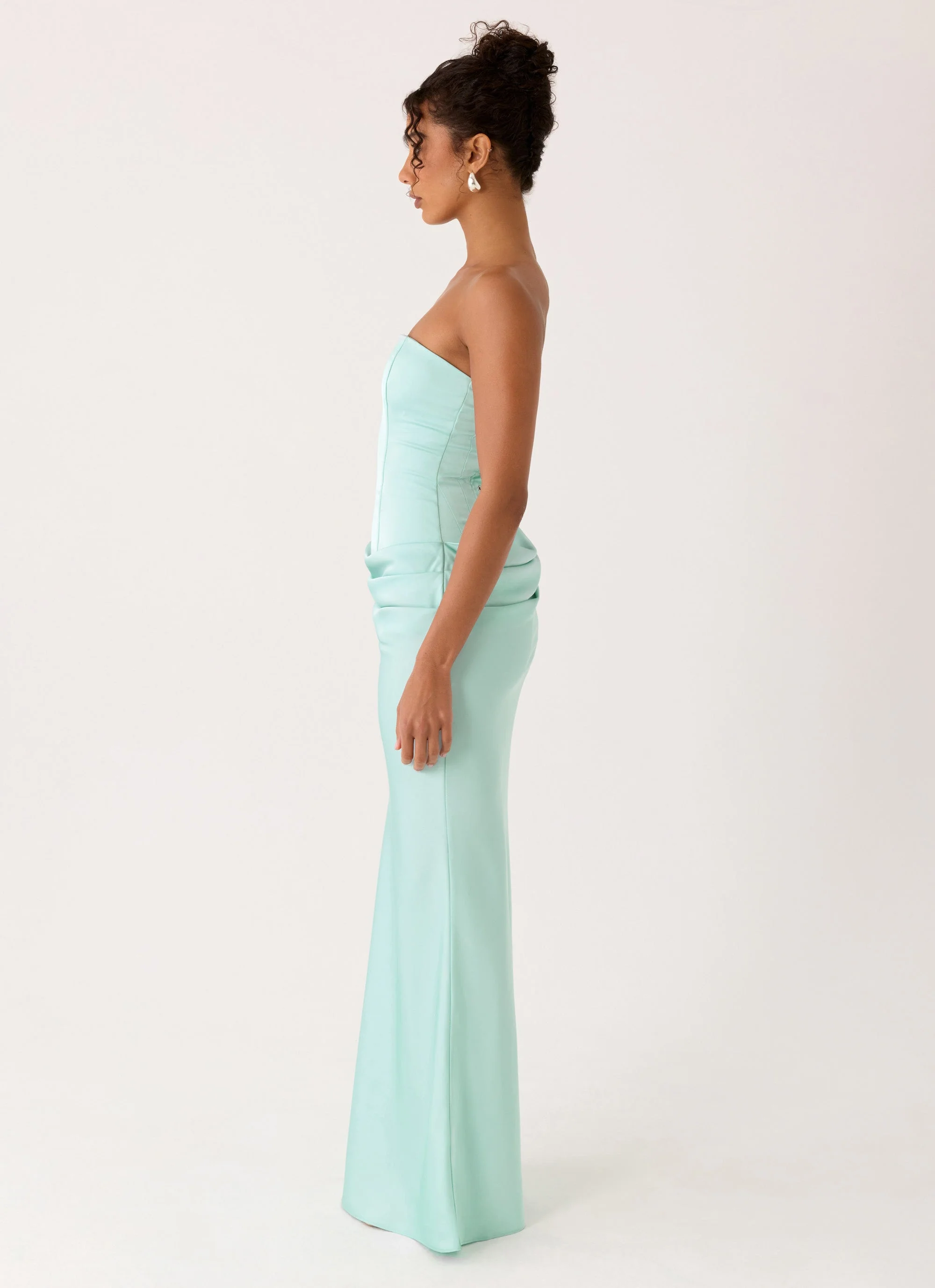 Adara Corset Maxi Dress - Aqua - Image 3