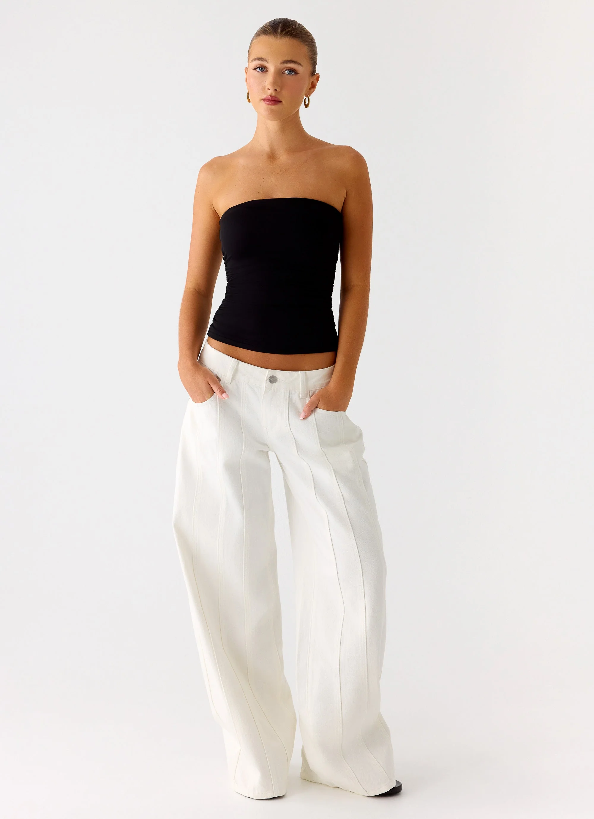 Adrienna Strapless Top - Black - Image 6