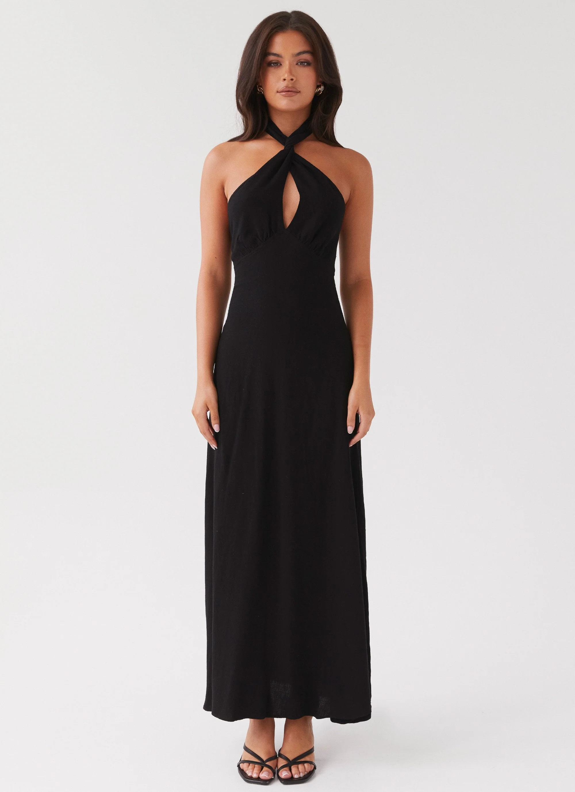 Adrienne Linen Maxi Dress - Black - Image 2