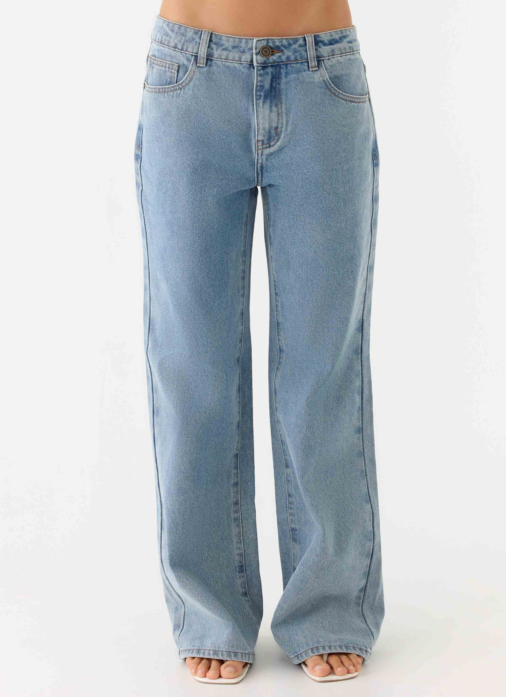 Aesha Low Rise Denim Jeans - Light Denim - Image 2