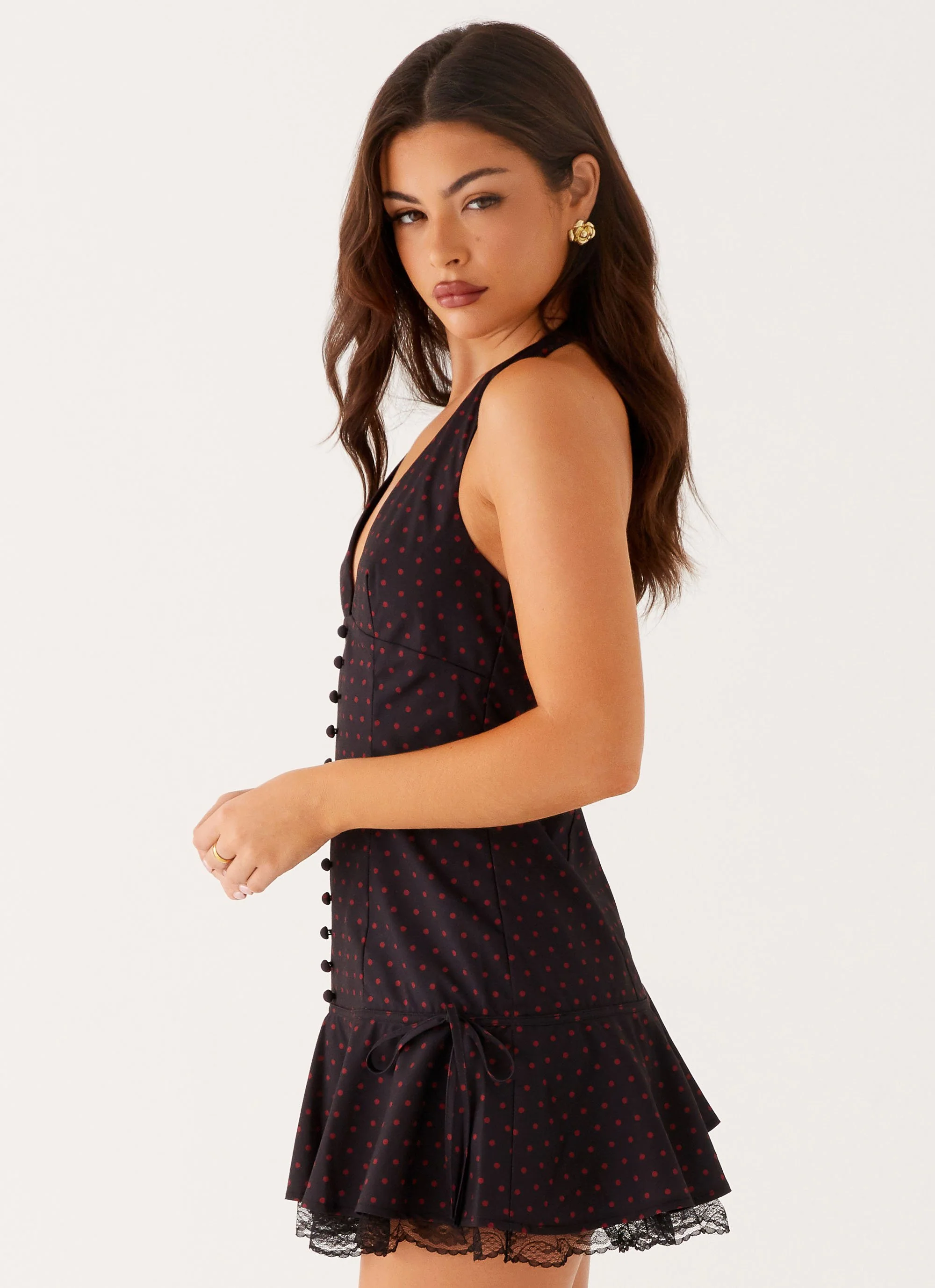 Aiden Mini Dress - Black Polka Dot - Image 5