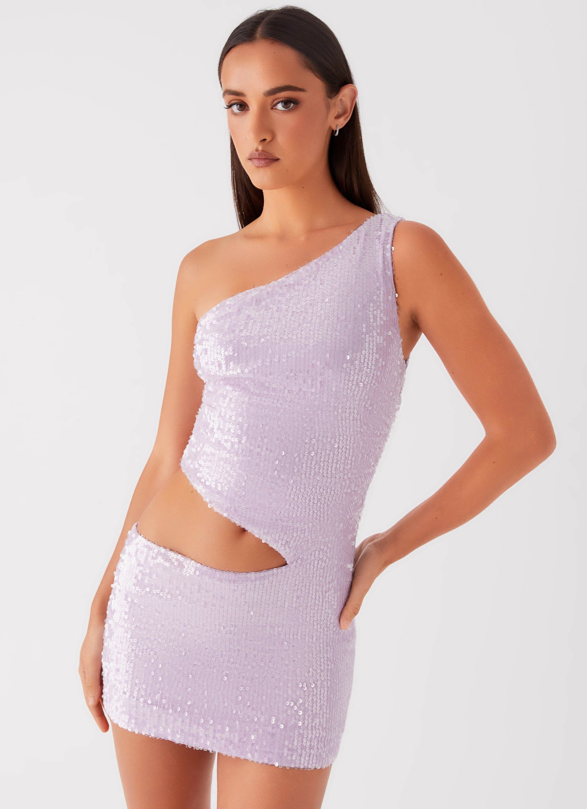 Alannah Sequin Mini Dress - Lilac - Image 5