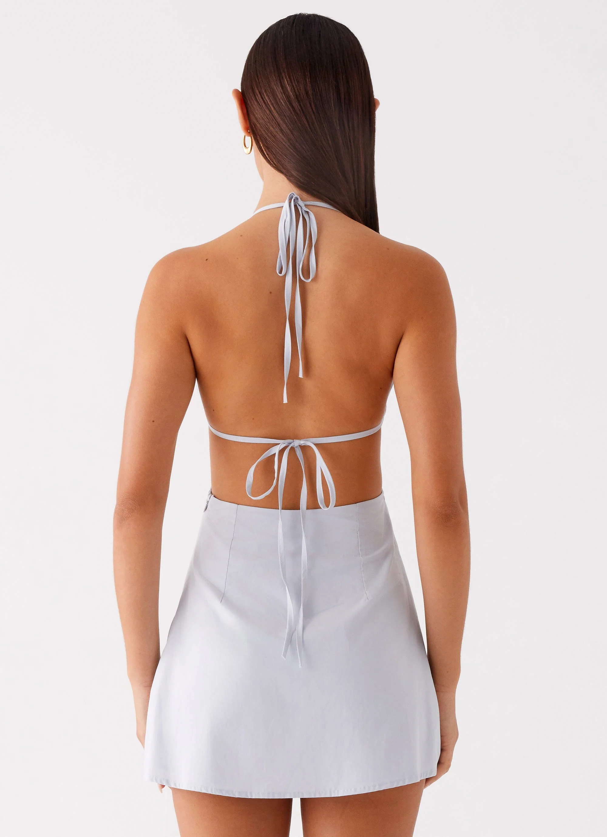 Albie Cotton Mini Dress - Cornflower Blue - Image 3