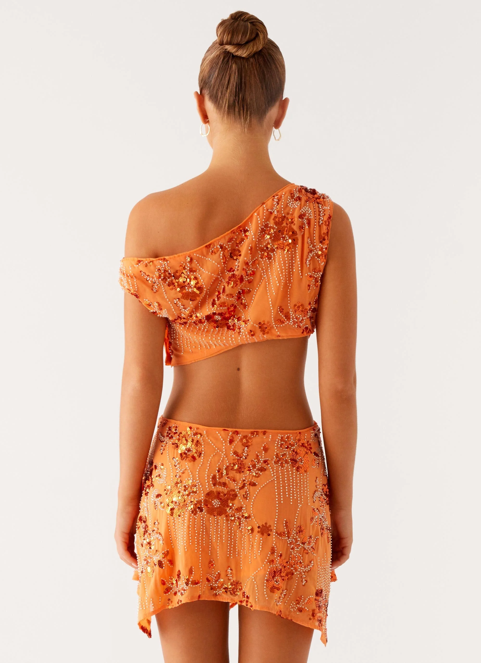 Aletta Sequin Mini Dress - Orange - Image 3