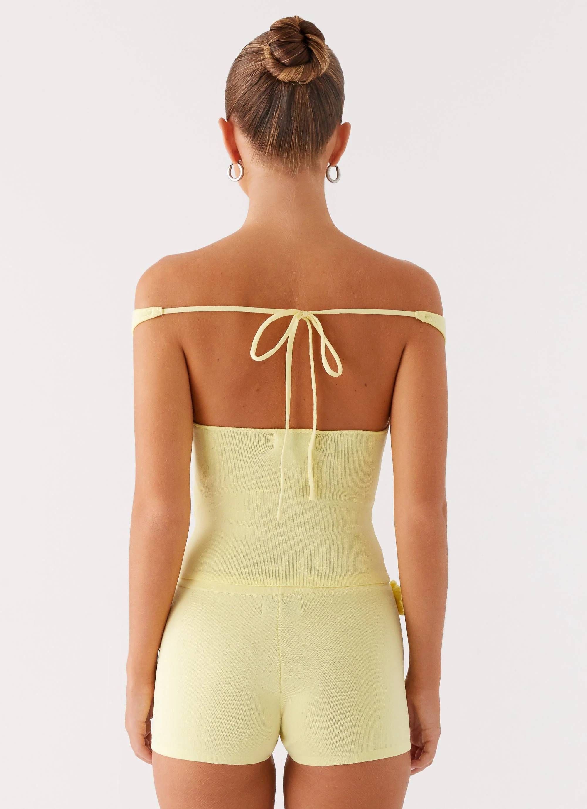 Aliah Knit Shorts - Yellow - Image 4
