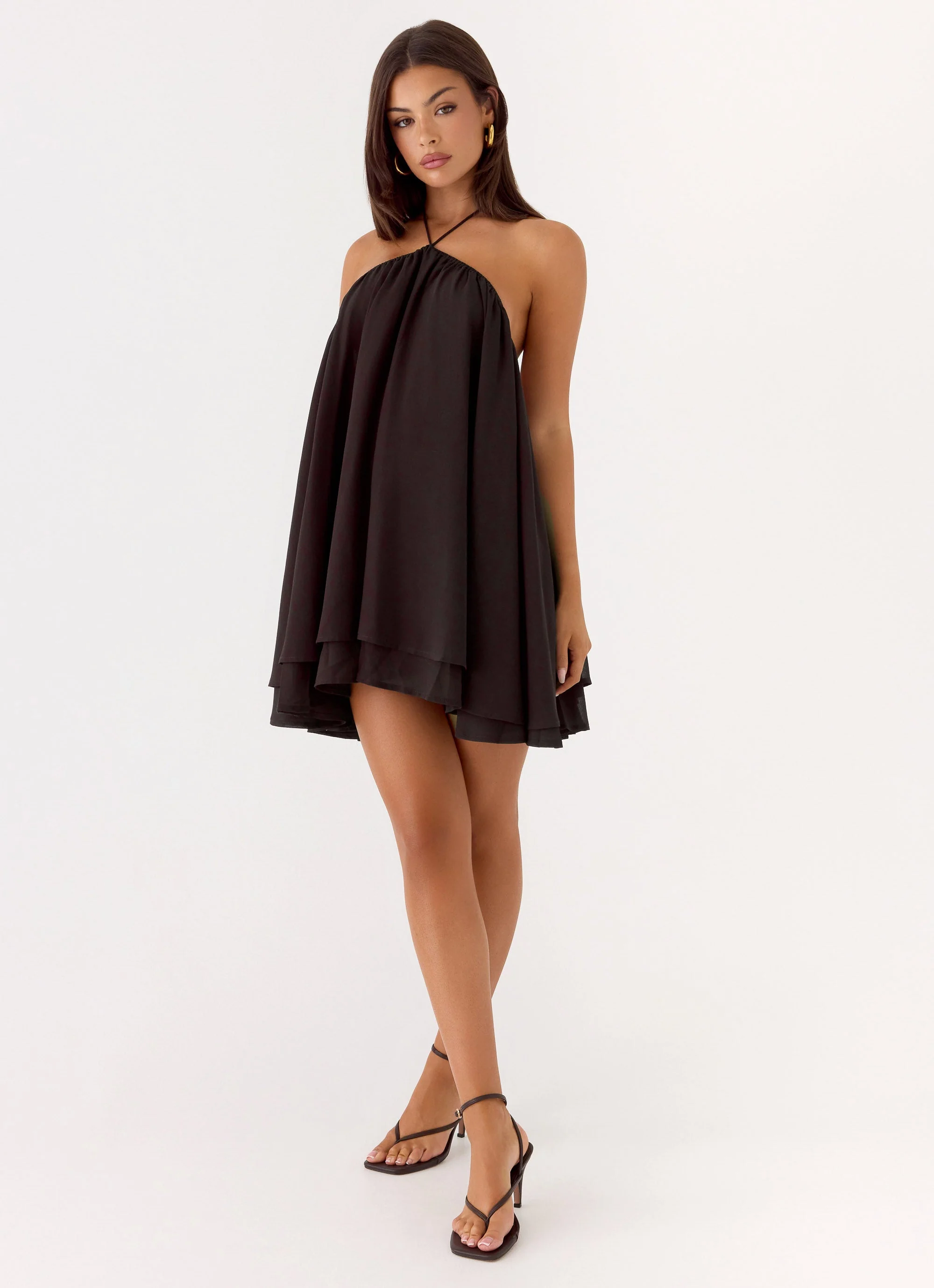 Alicelle Halter Mini Dress - Chocolate - Image 6