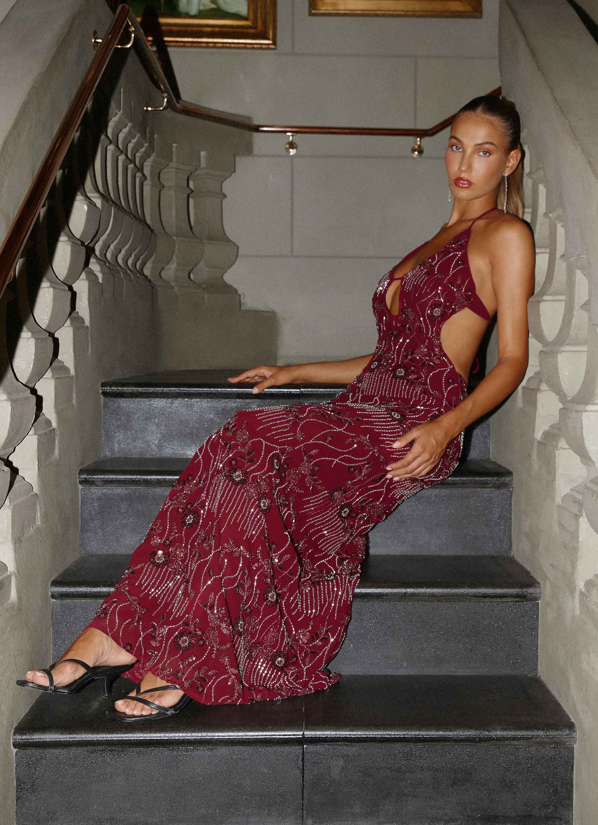 All For Love Maxi Dress - Burgundy - Image 7