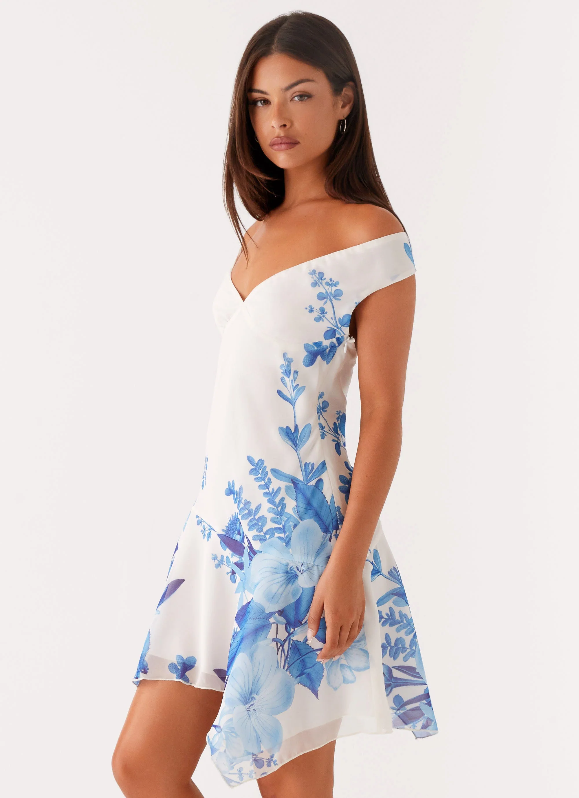 Alma Mini Dress - Blue Floral Print - Image 3