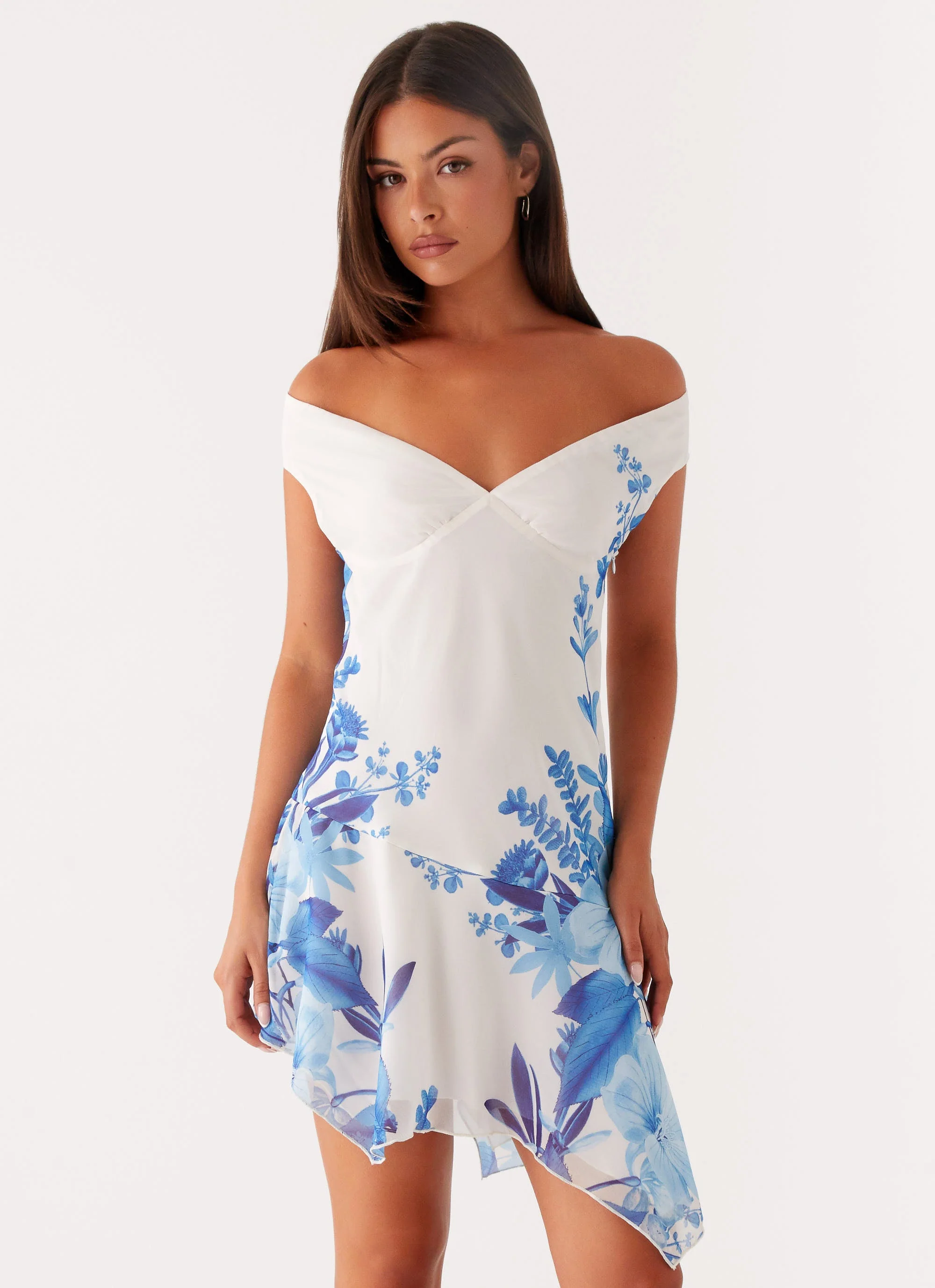 Alma Mini Dress - Blue Floral Print - Image 5