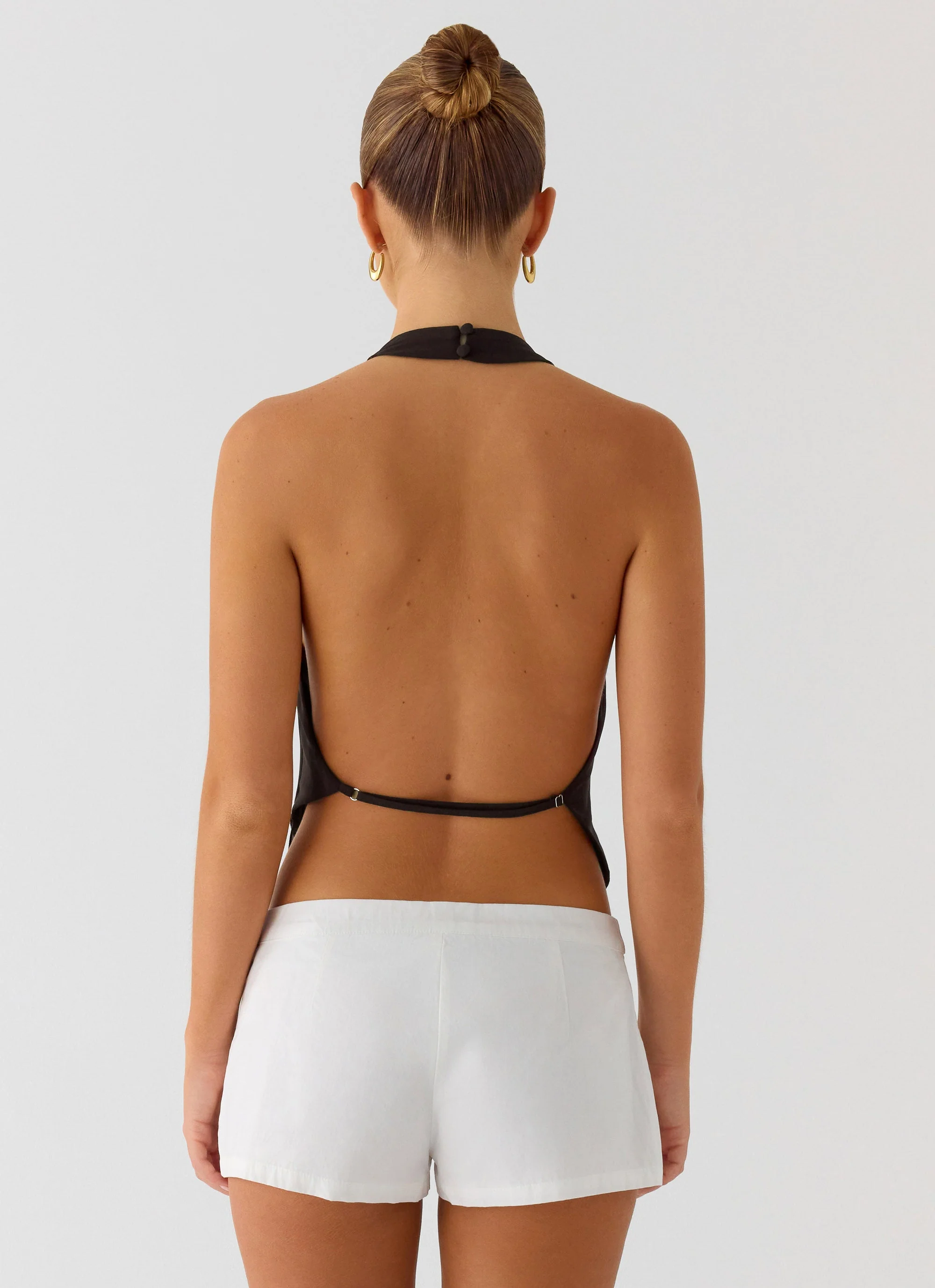 Altego Layered Backless Top - Cool Chocolate - Image 3