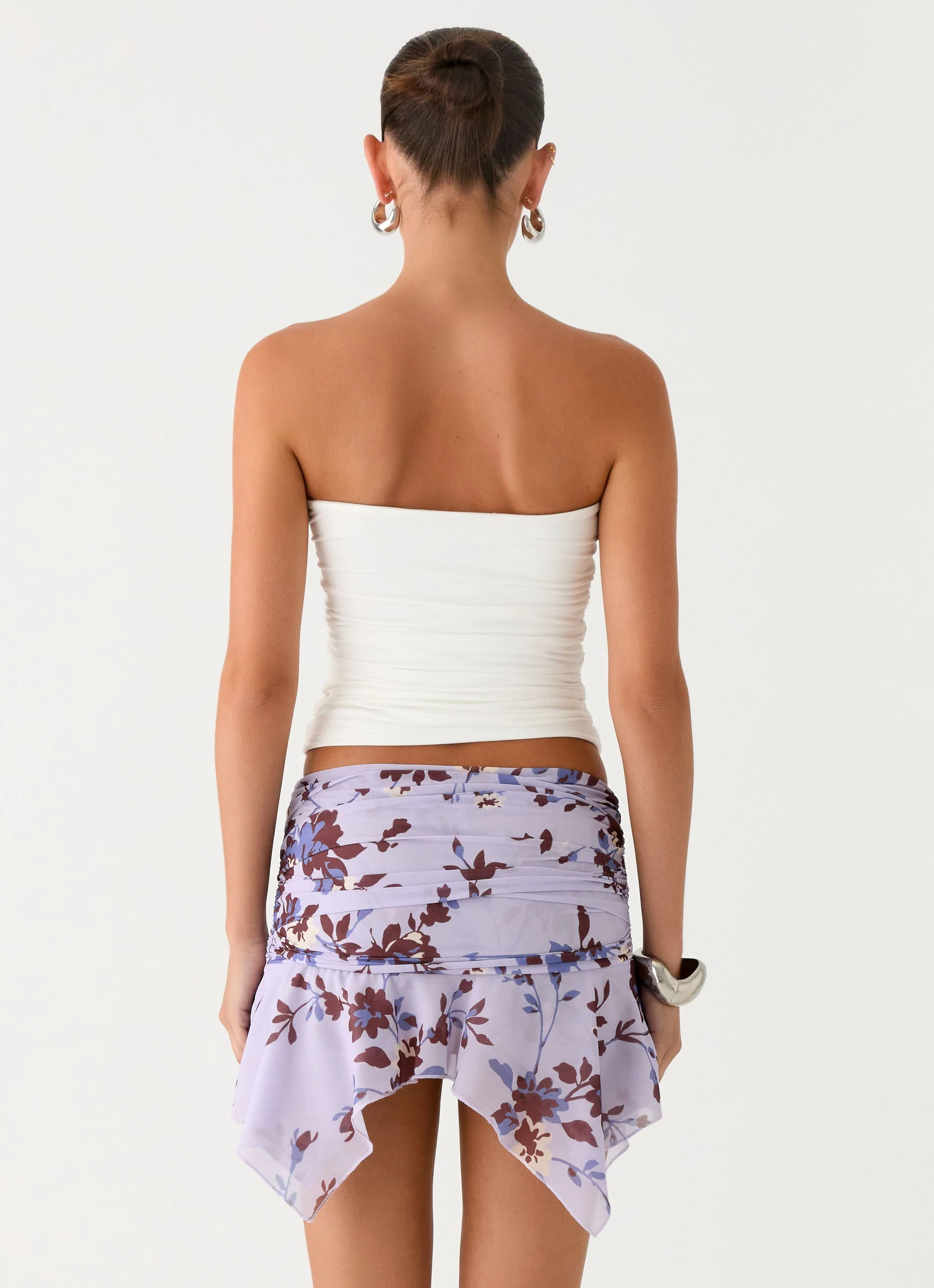Altego Low Rise Hanky Mini Skirt - Antique Lilac Floral - Image 4