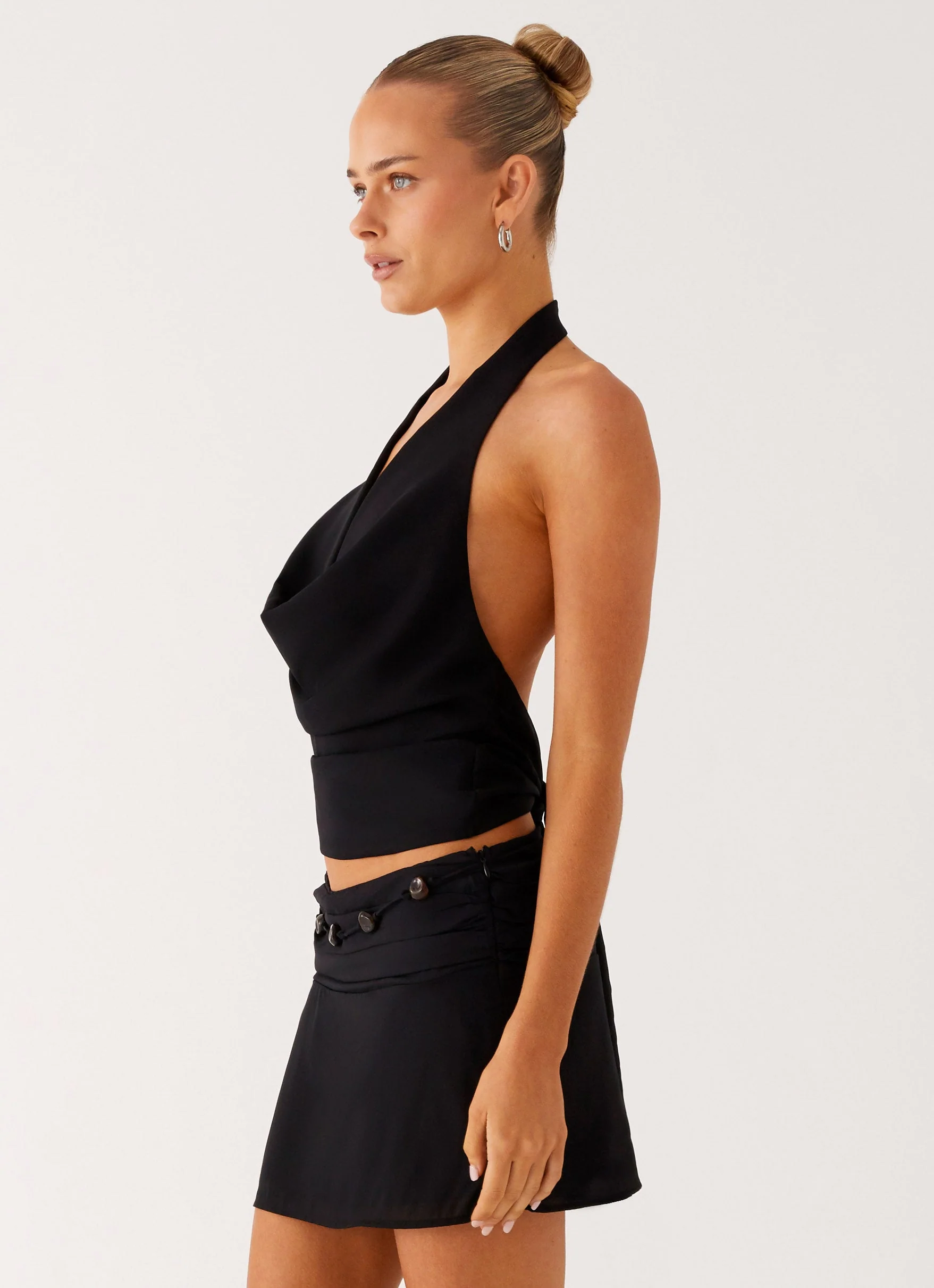 Amalia Cowl Top - Black - Image 2