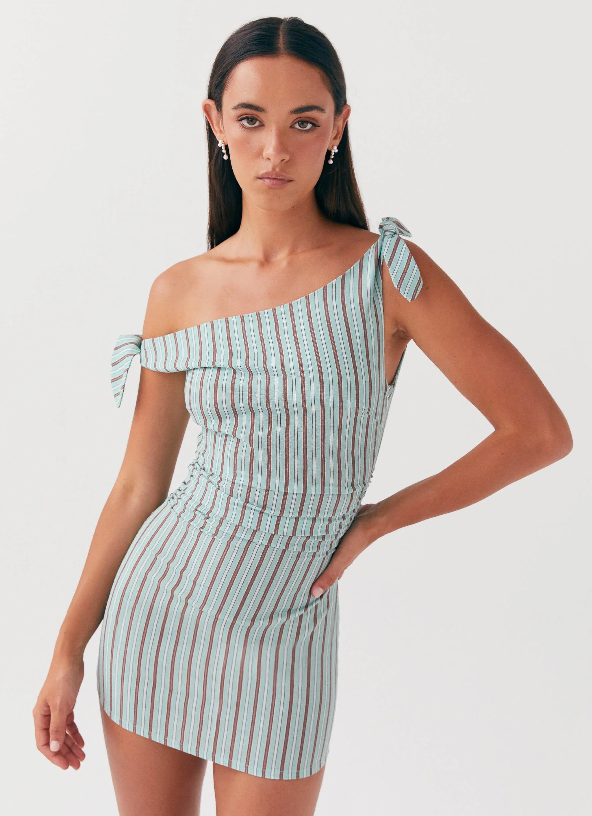 Amazonia Linen Mini Dress - Coastal Stripe - Image 3