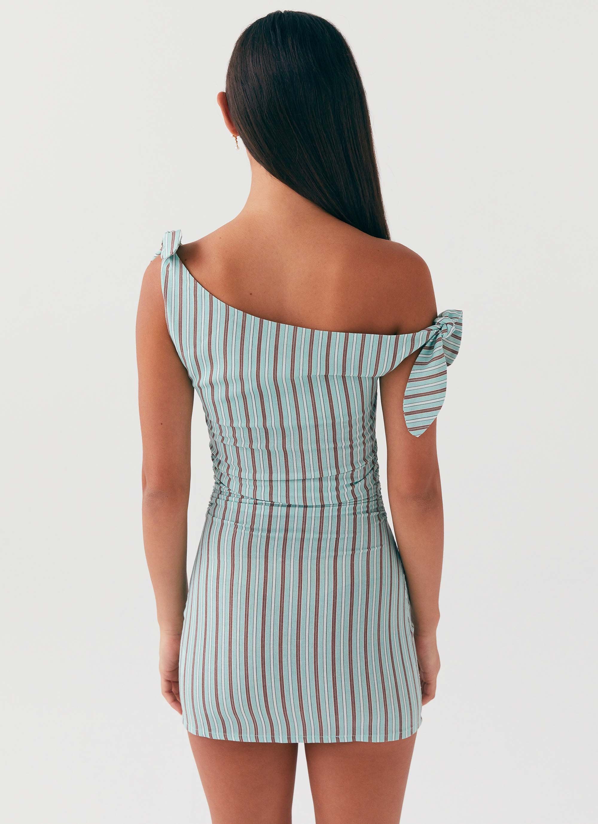 Amazonia Linen Mini Dress - Coastal Stripe - Image 4