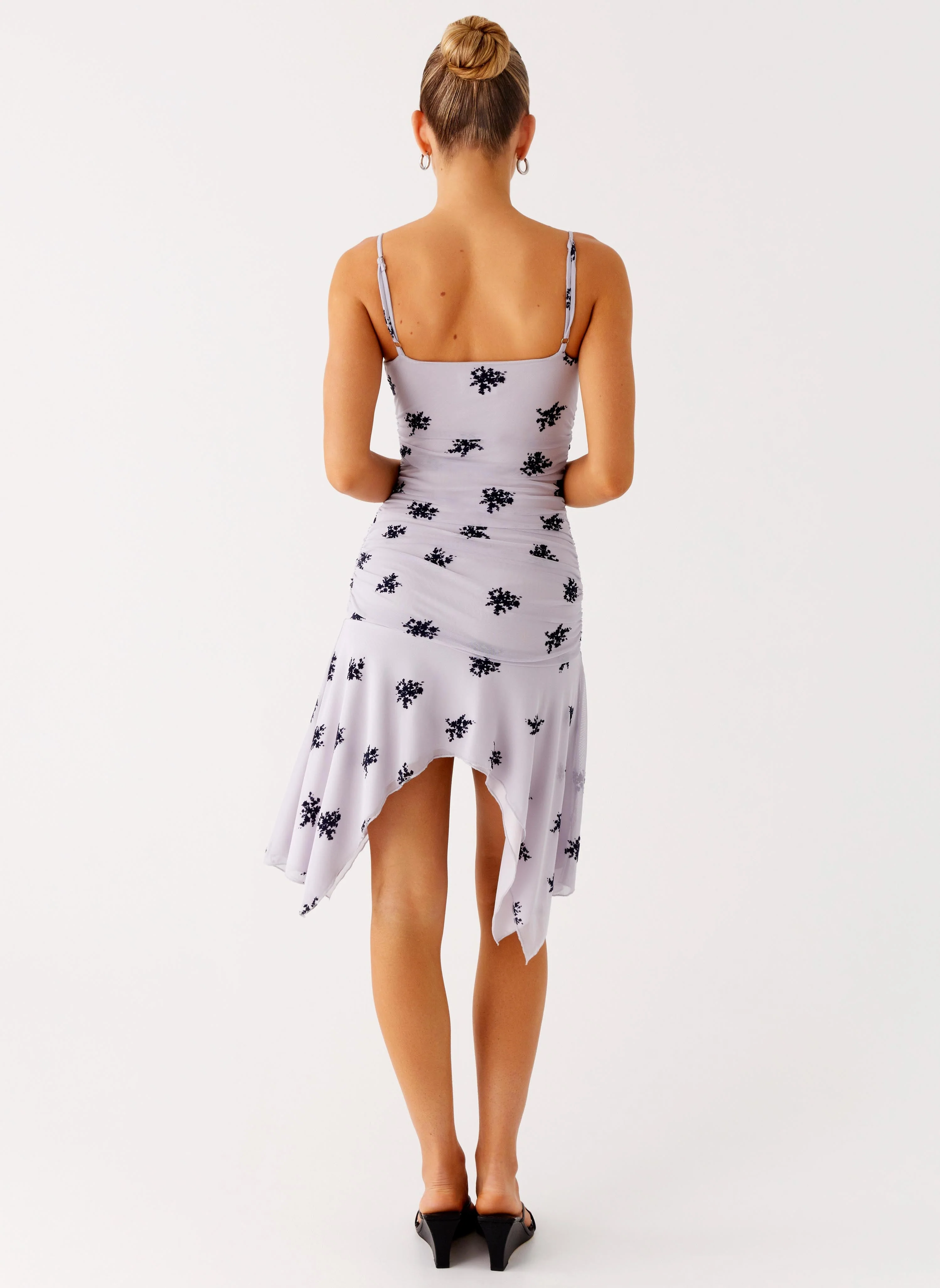 Amor Flock Hanky Mini Dress - Lilac - Image 4