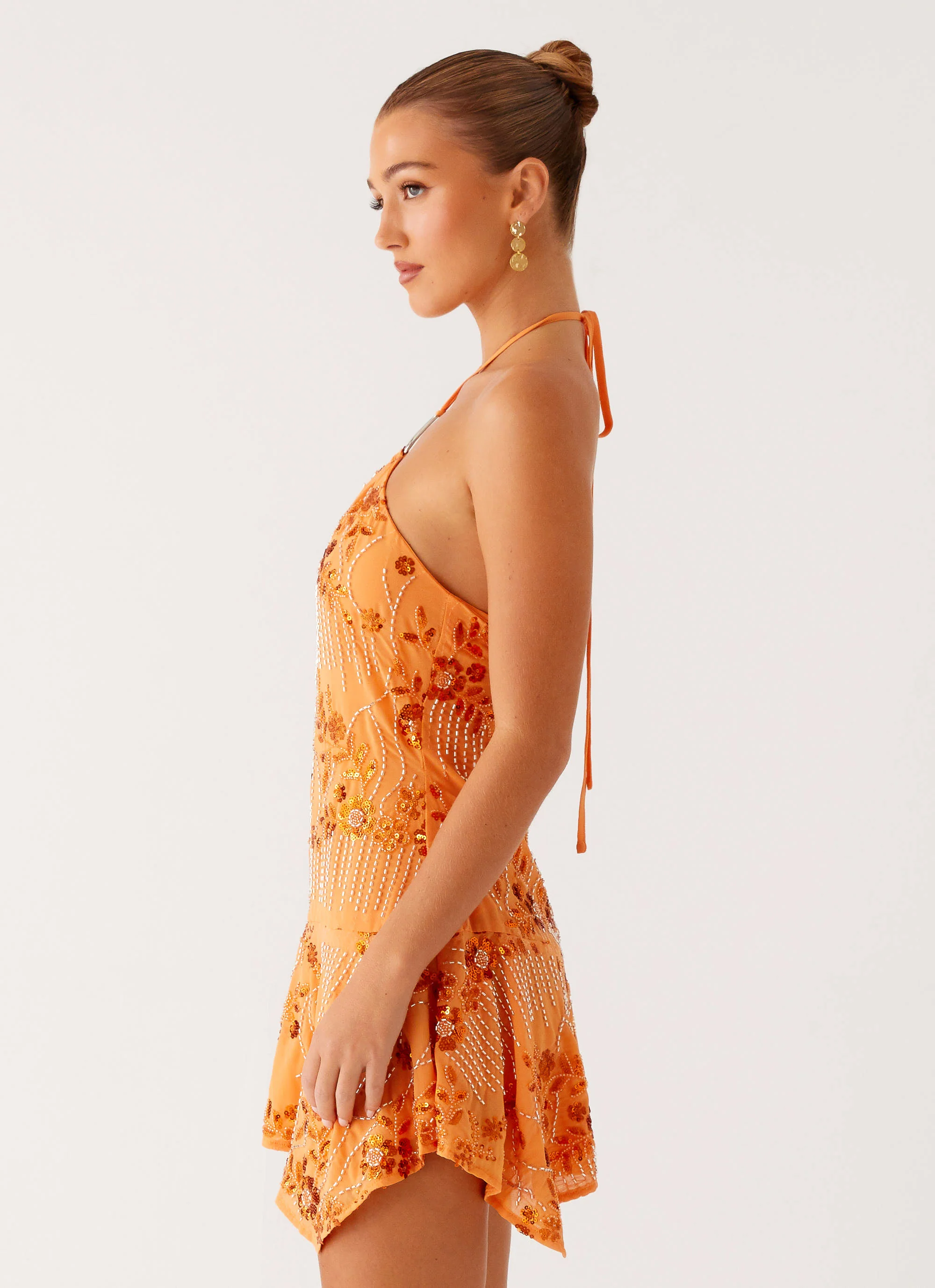 Ampolia Halter Mini Dress - Orange - Image 5