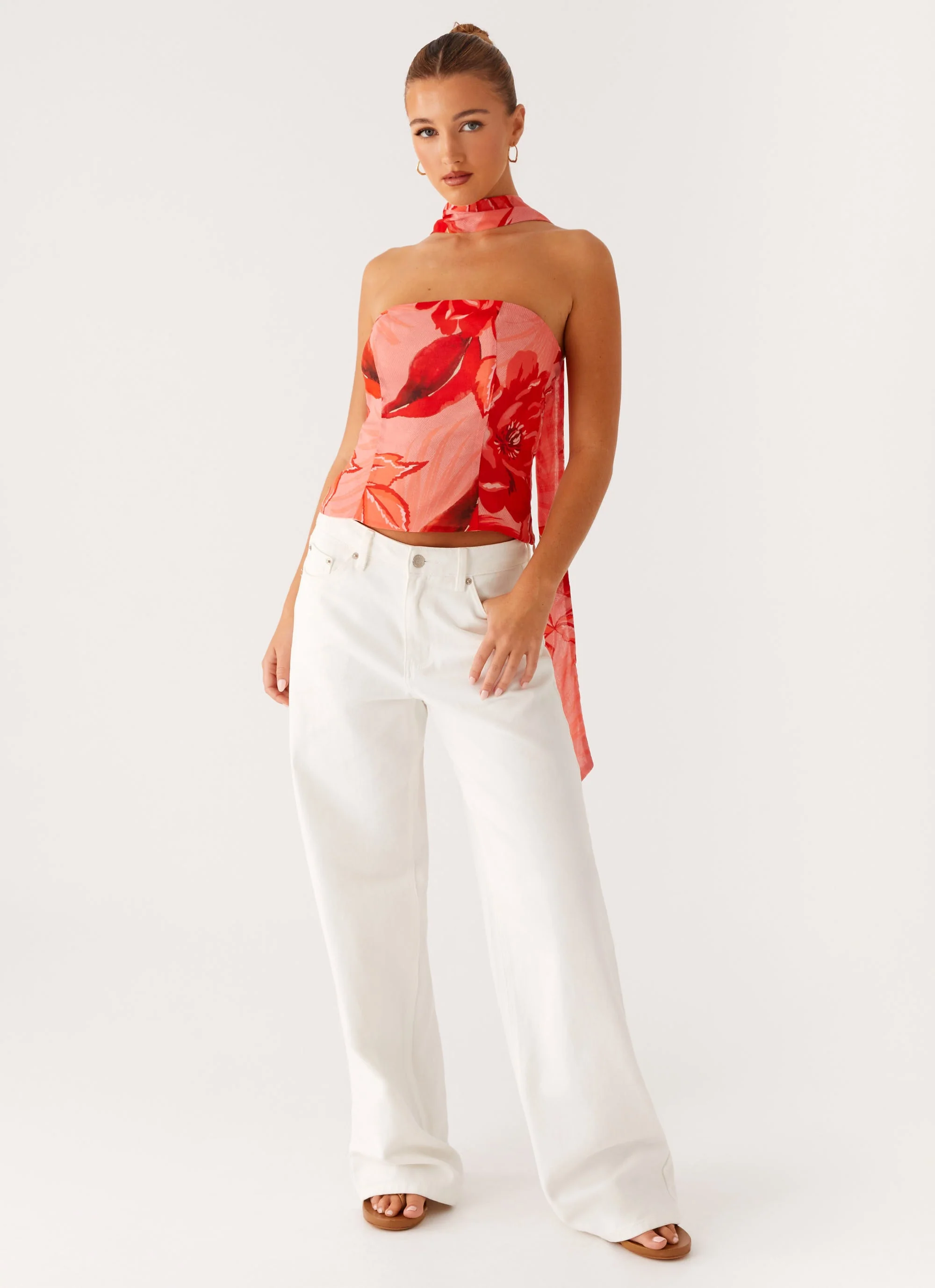 Anais Scarf Top - Sicily Sunset Print - Image 6