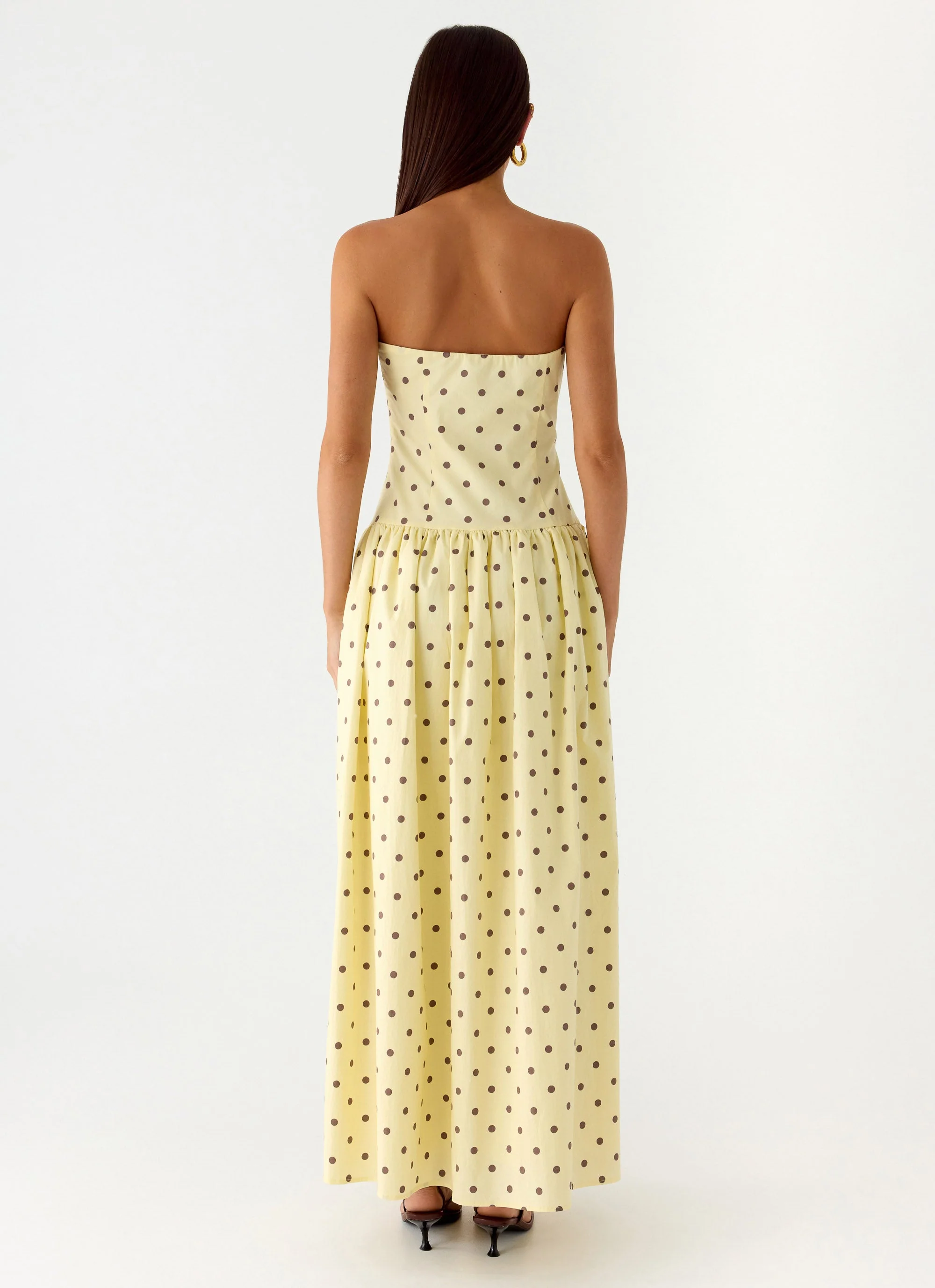 Andorra Maxi Dress - Yellow Polkadot - Image 2