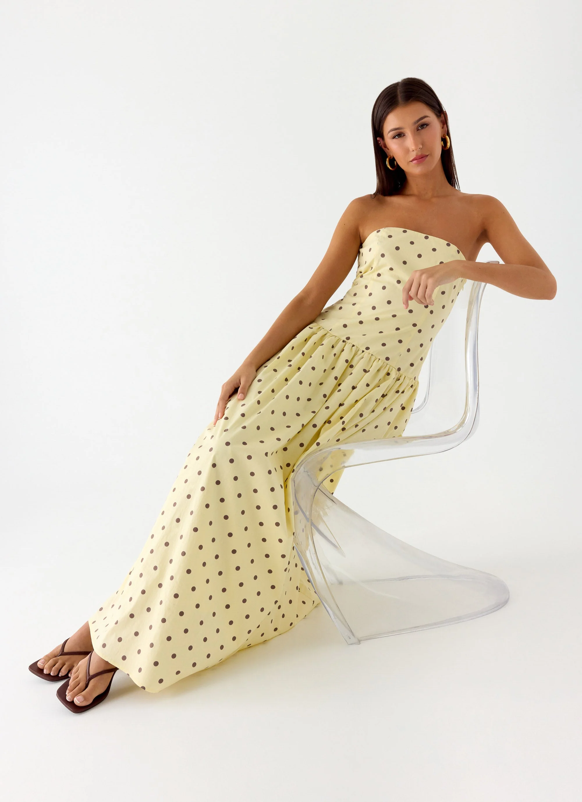 Andorra Maxi Dress - Yellow Polkadot - Image 5