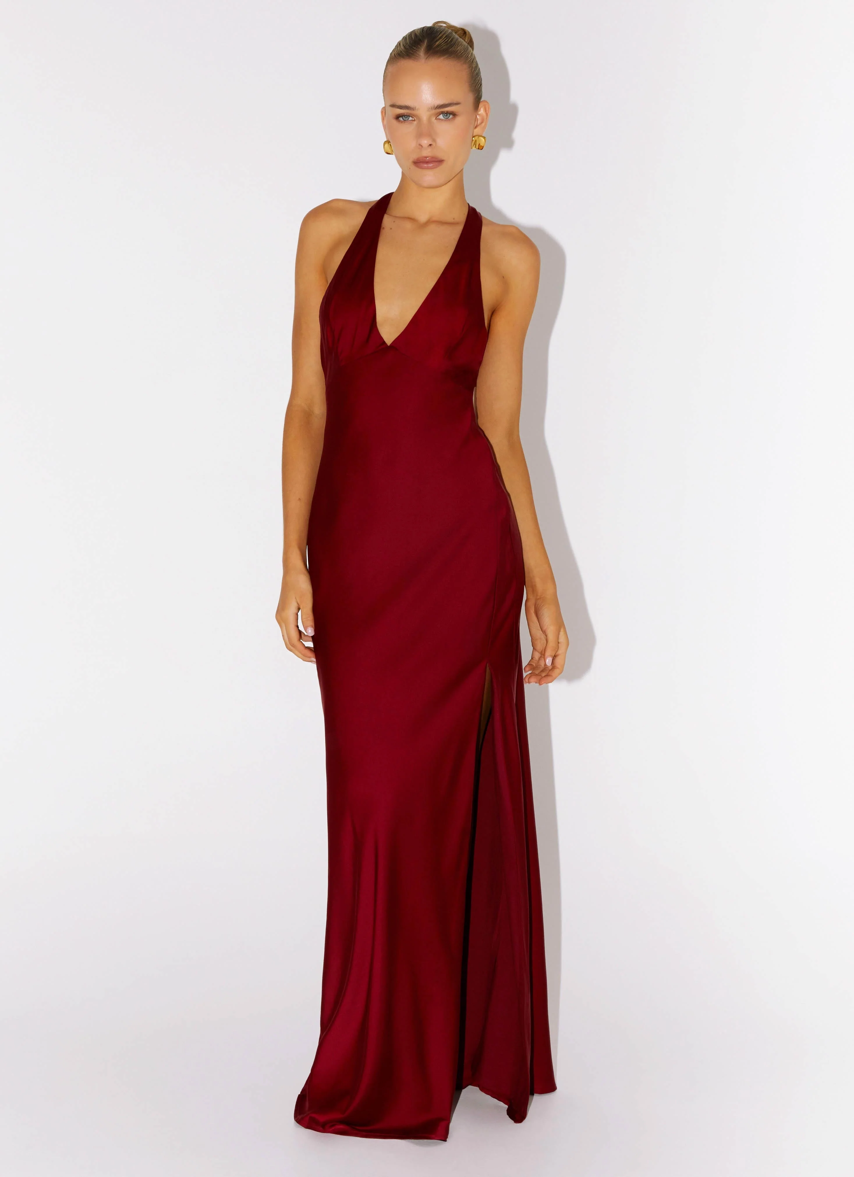Angie Maxi Dress - Burgundy - Image 2