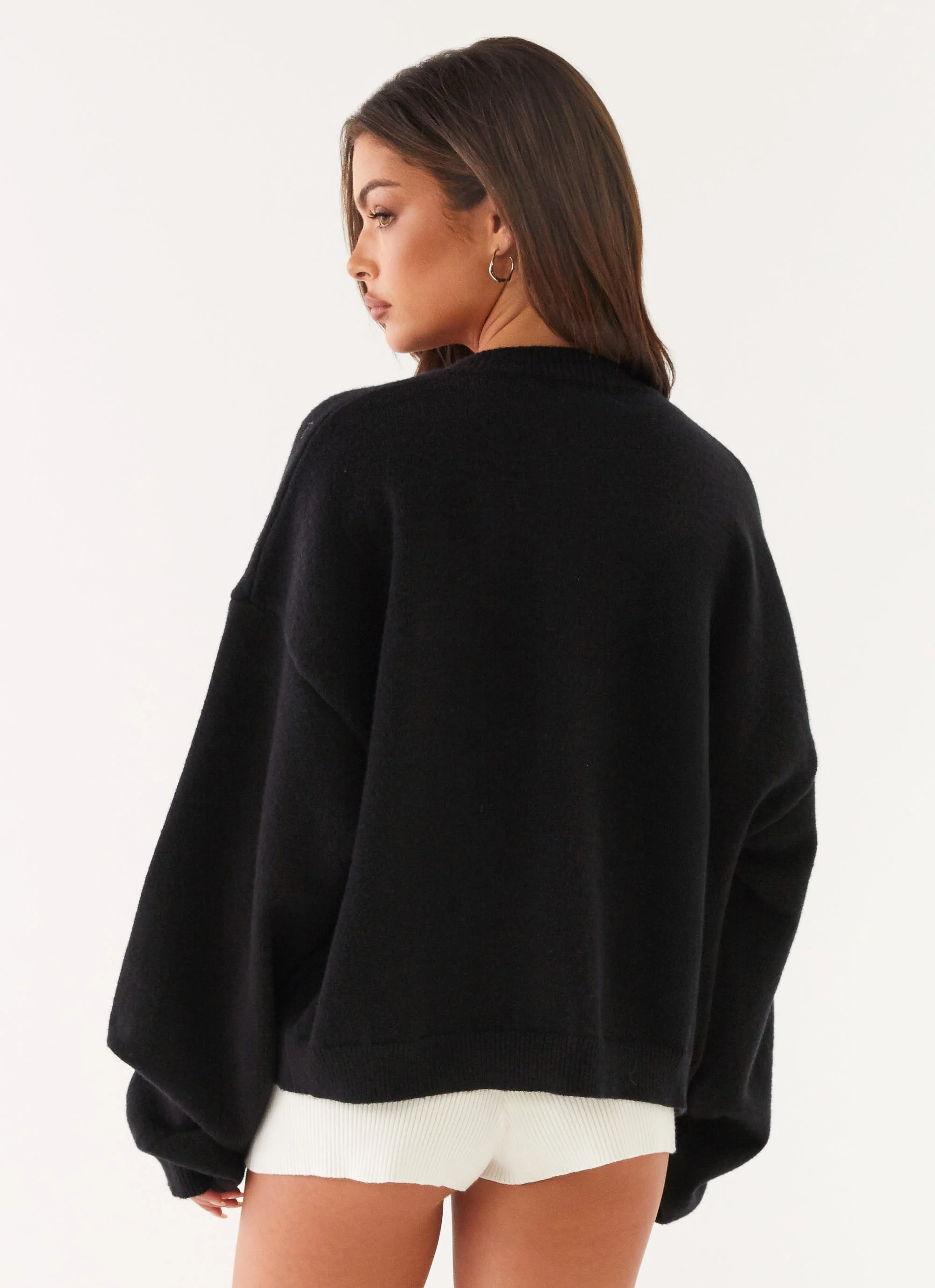 Annie One Button Cardigan - Black - Image 4