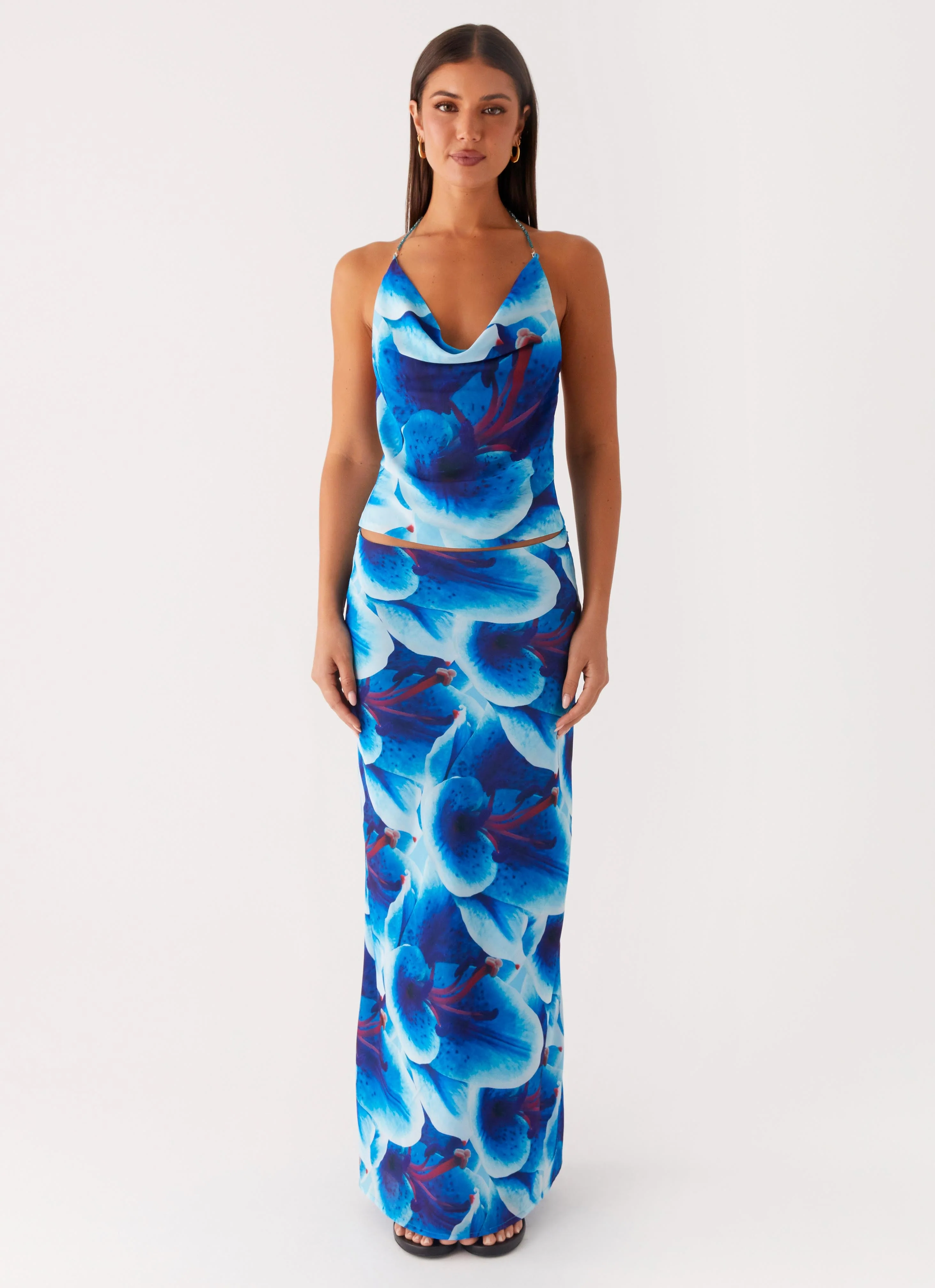 Another Life Halter Top - Turquoise Floral - Image 5