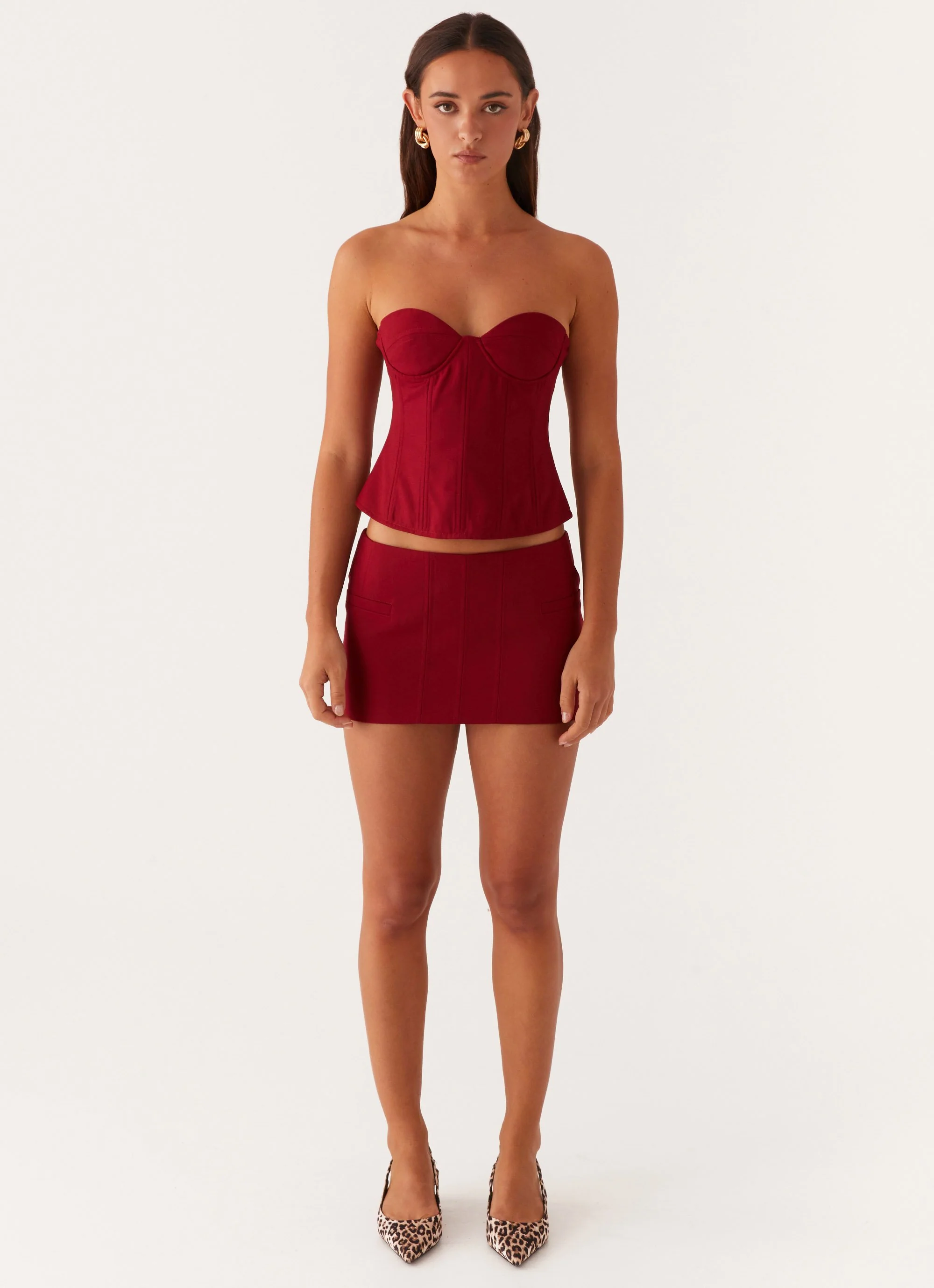 Armelle Corset Top - Maroon - Image 2