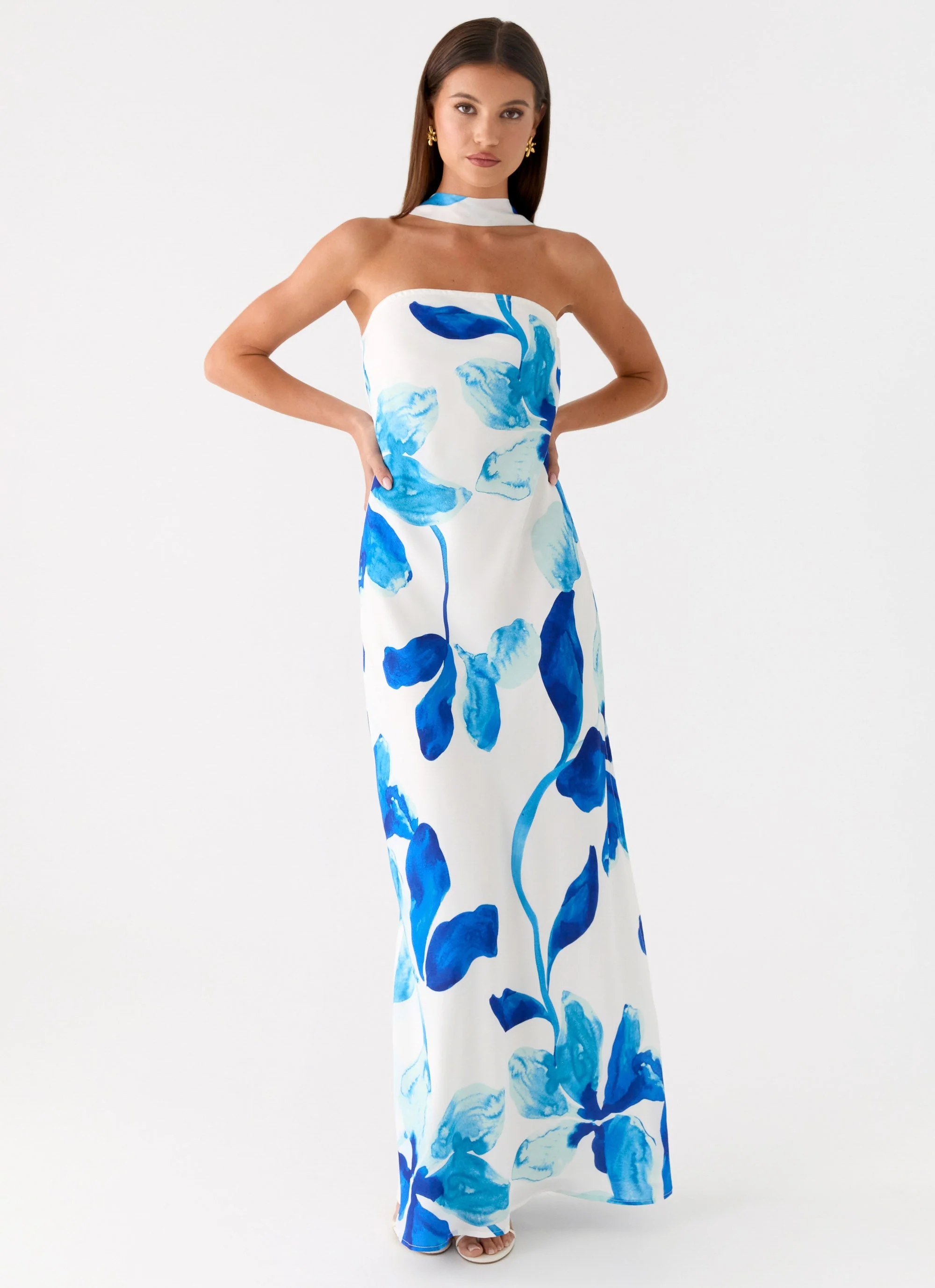 Ashelle Chiffon Maxi Dress - Cerulean Bloom - Image 4