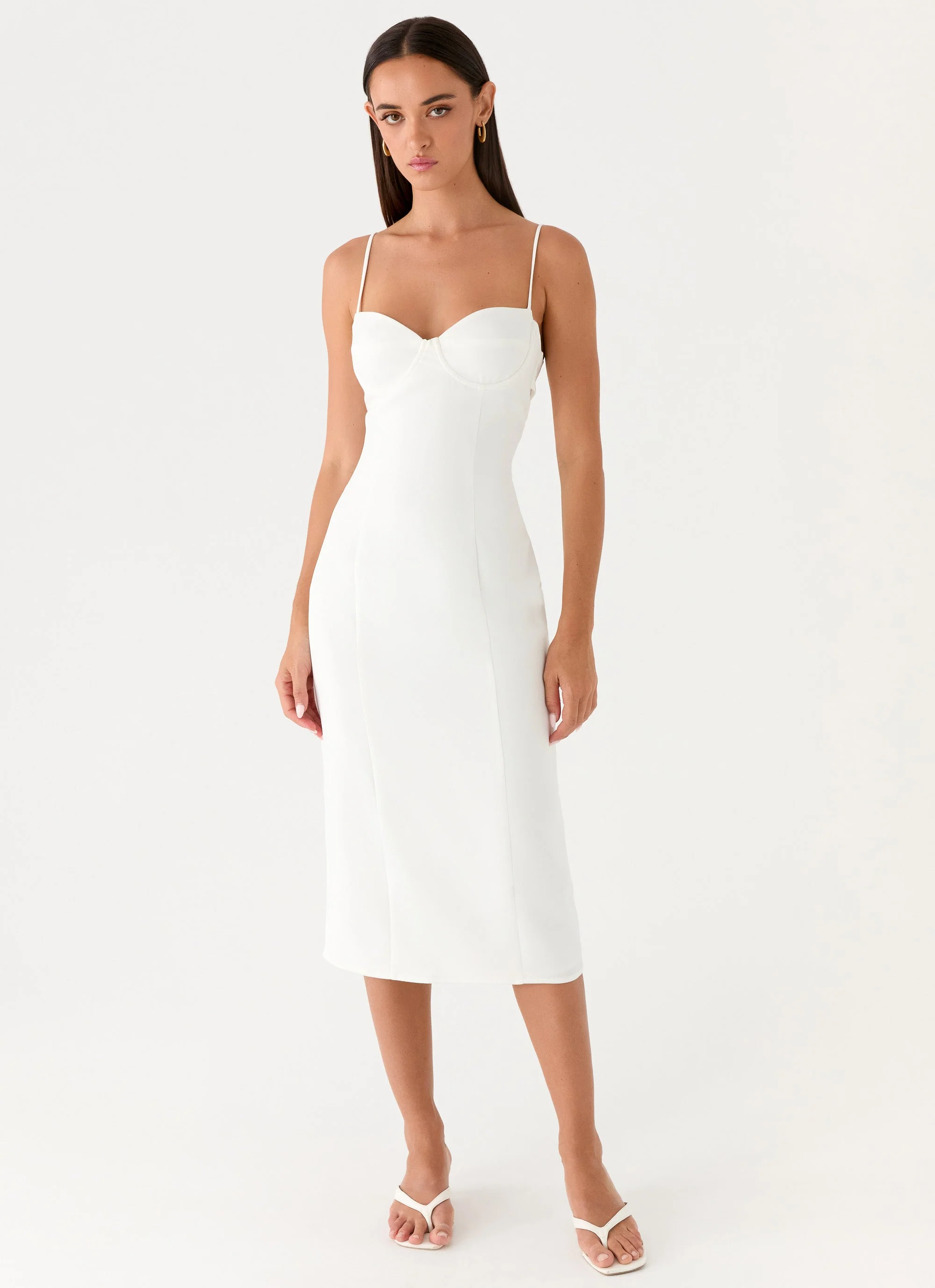 Asling Bustier Midi Dress - White - Image 6