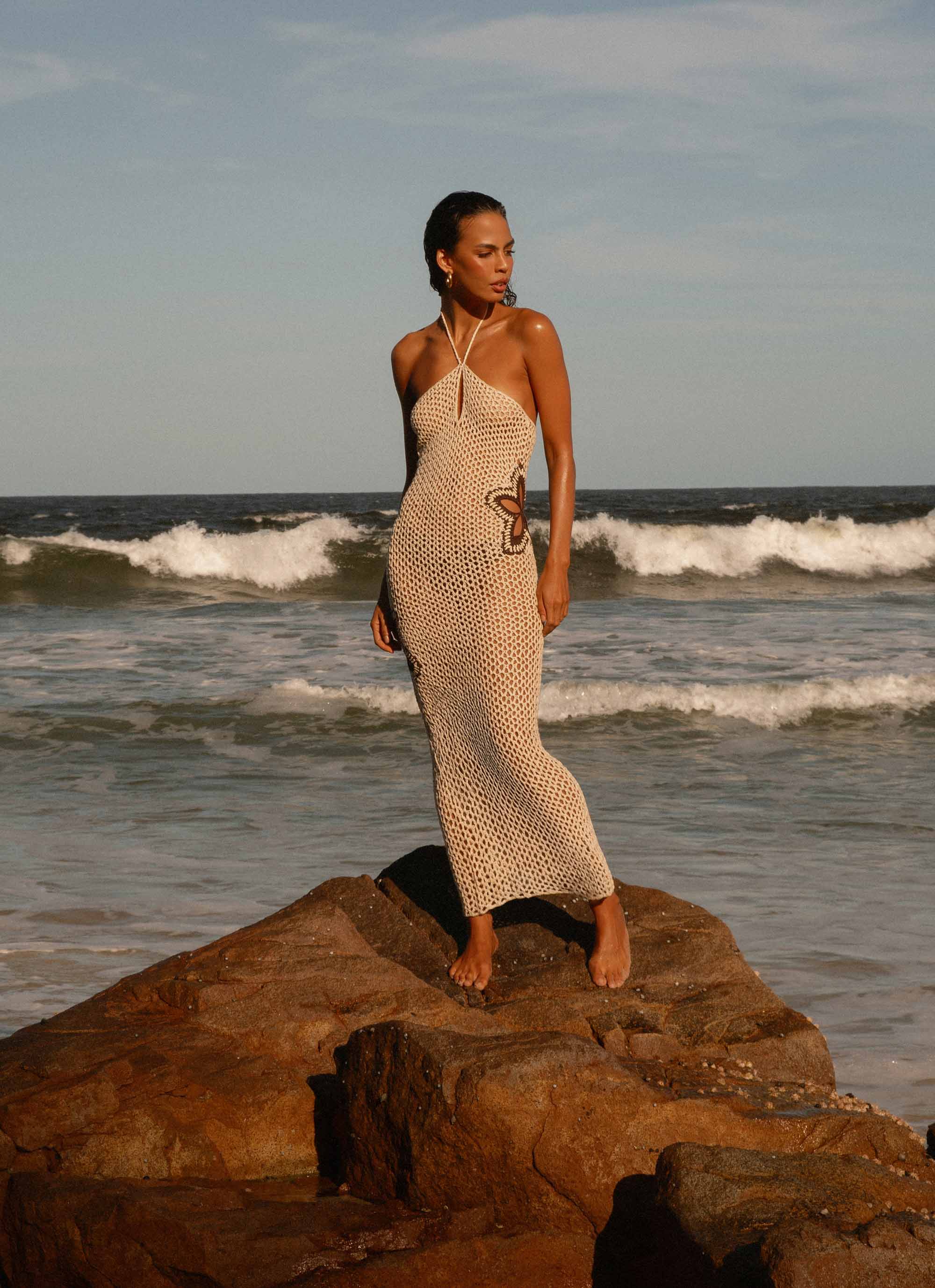 Aster Crochet Maxi Dress - Pastel Yellow - Image 8
