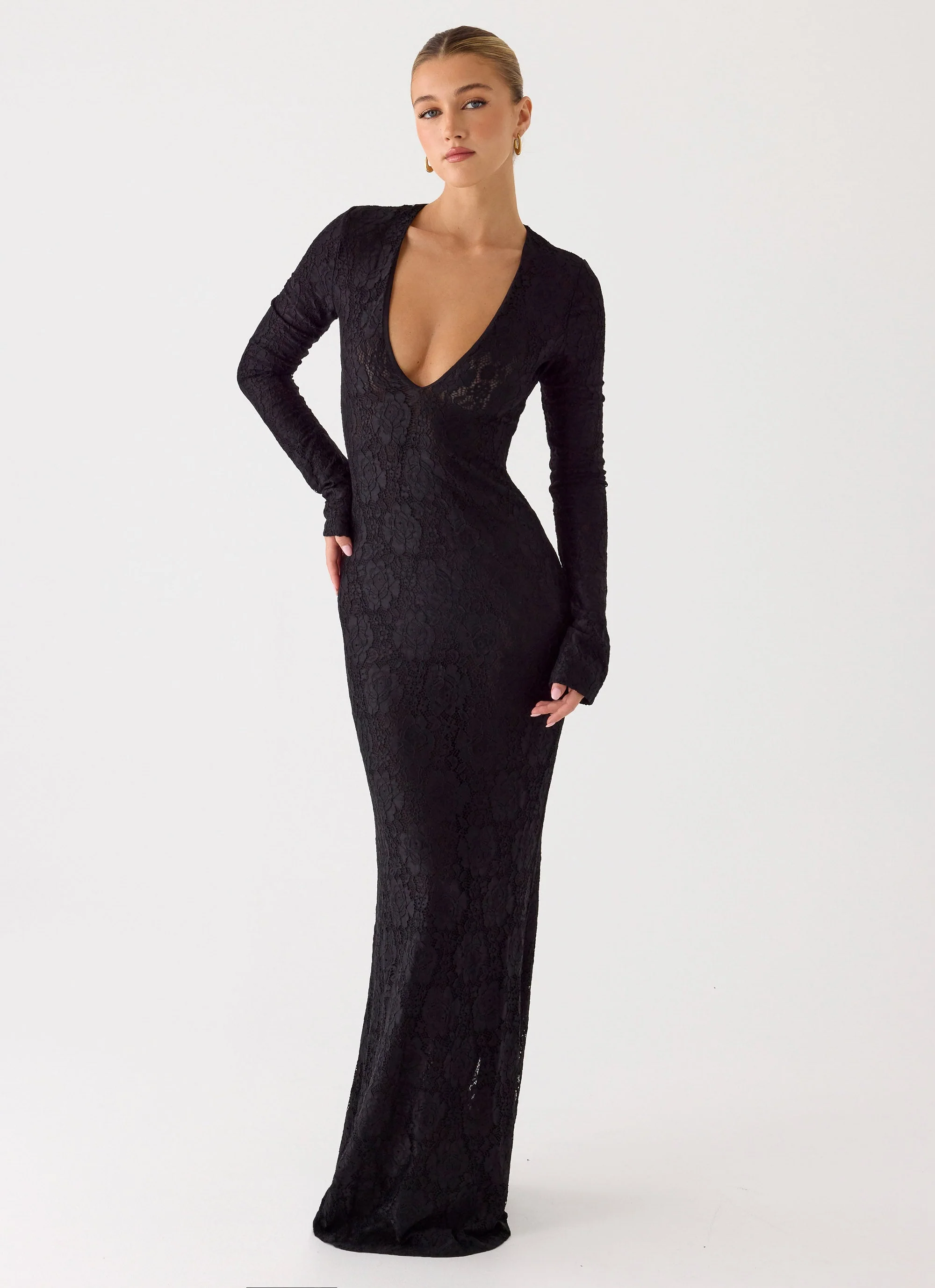 Astoria Long Sleeve Maxi Dress - Black - Image 2