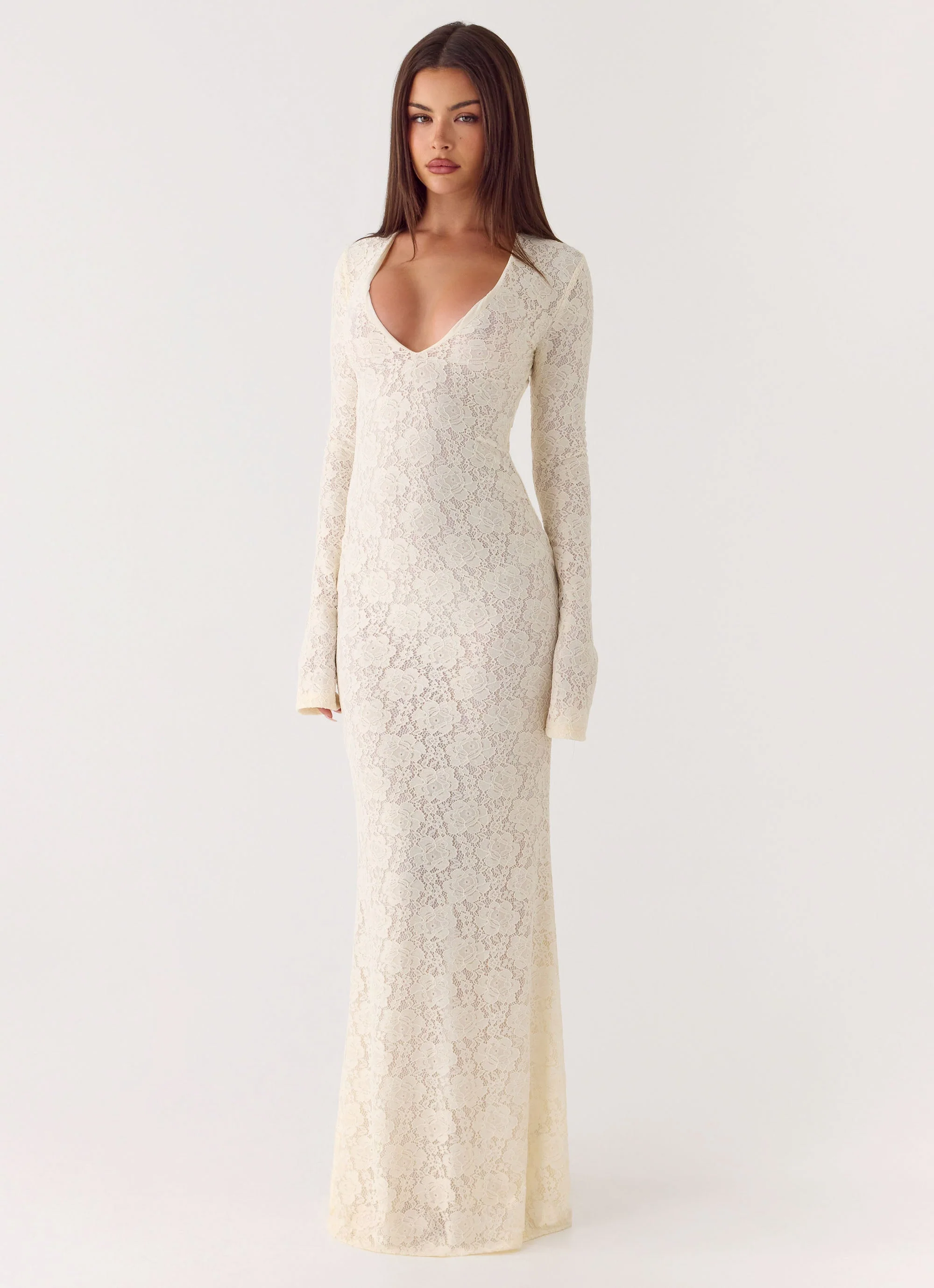Astoria Long Sleeve Maxi Dress - Ivory - Image 4