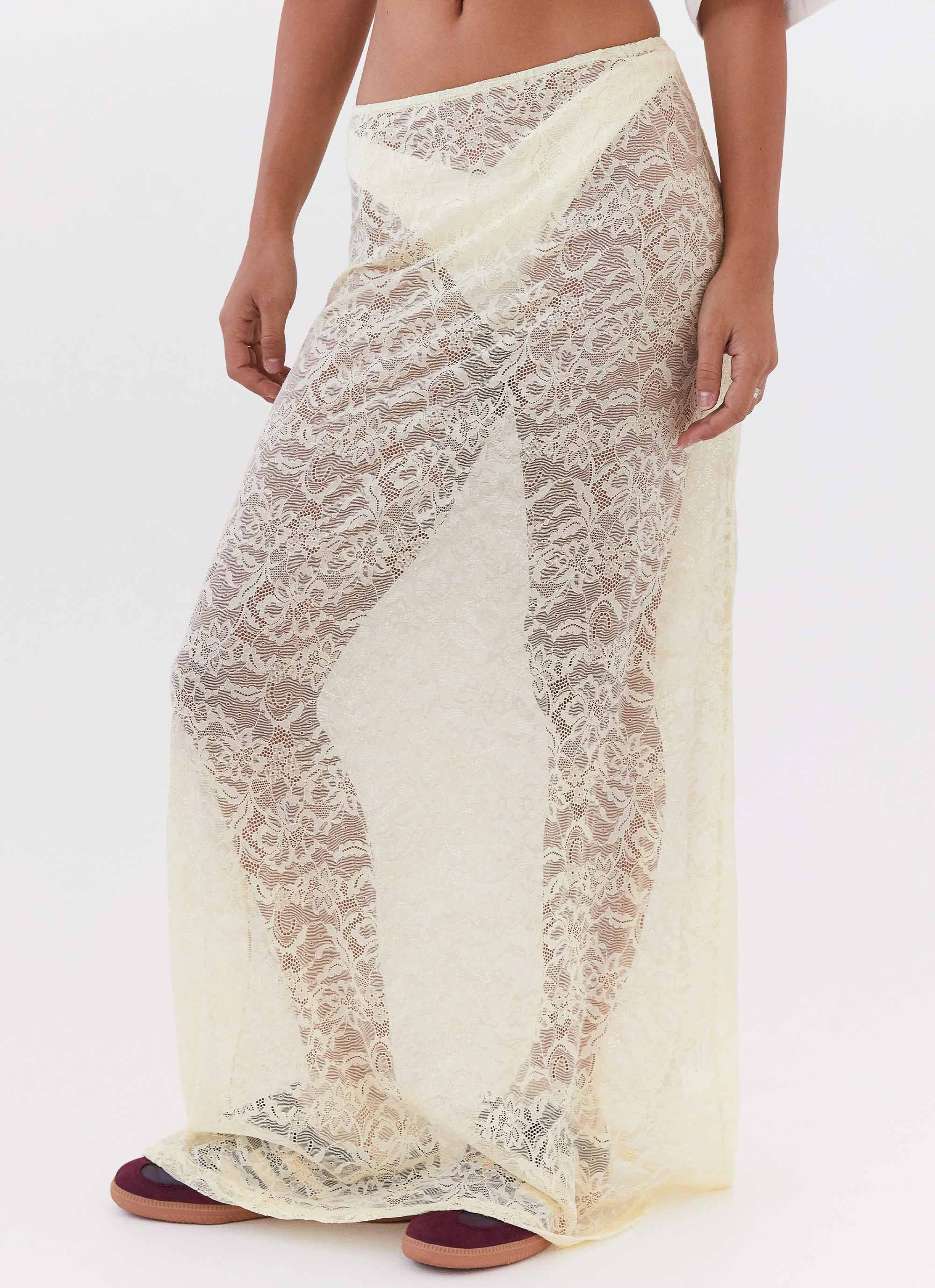 Atoir Lace Maxi Skirt - Yellow - Image 3