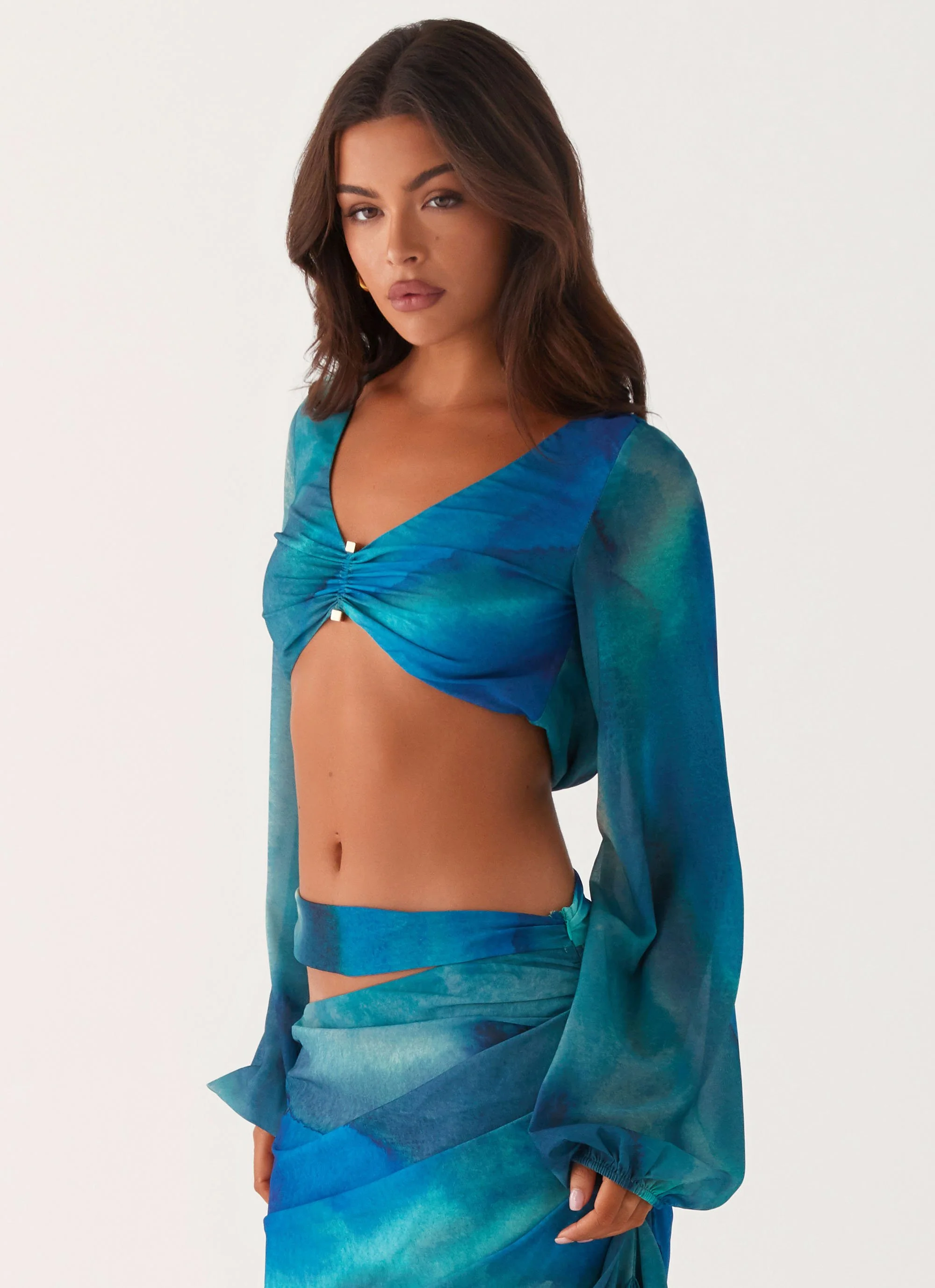 Austin Long Sleeve Top - Blue Tie Dye - Image 3