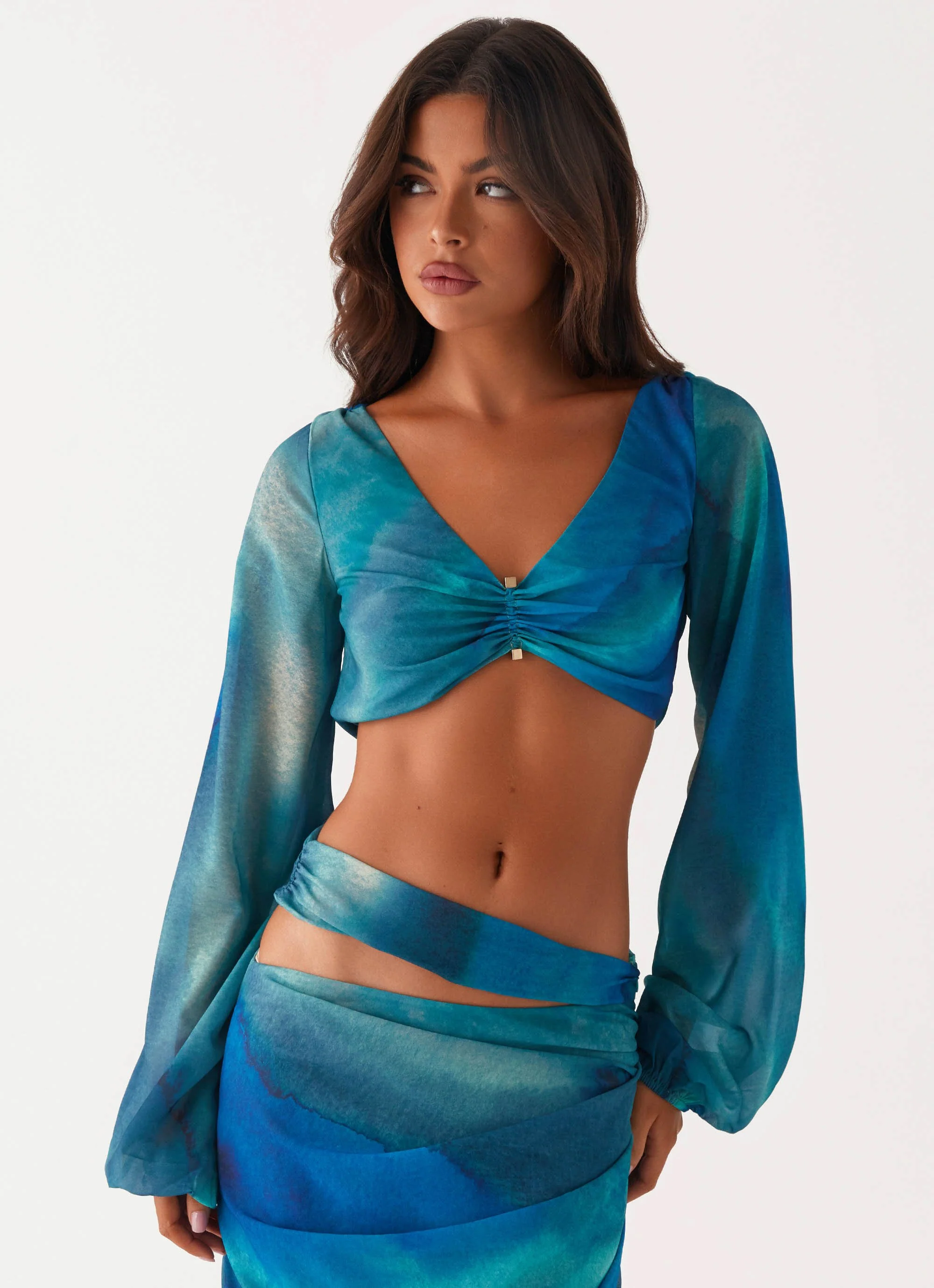 Austin Long Sleeve Top - Blue Tie Dye - Image 5