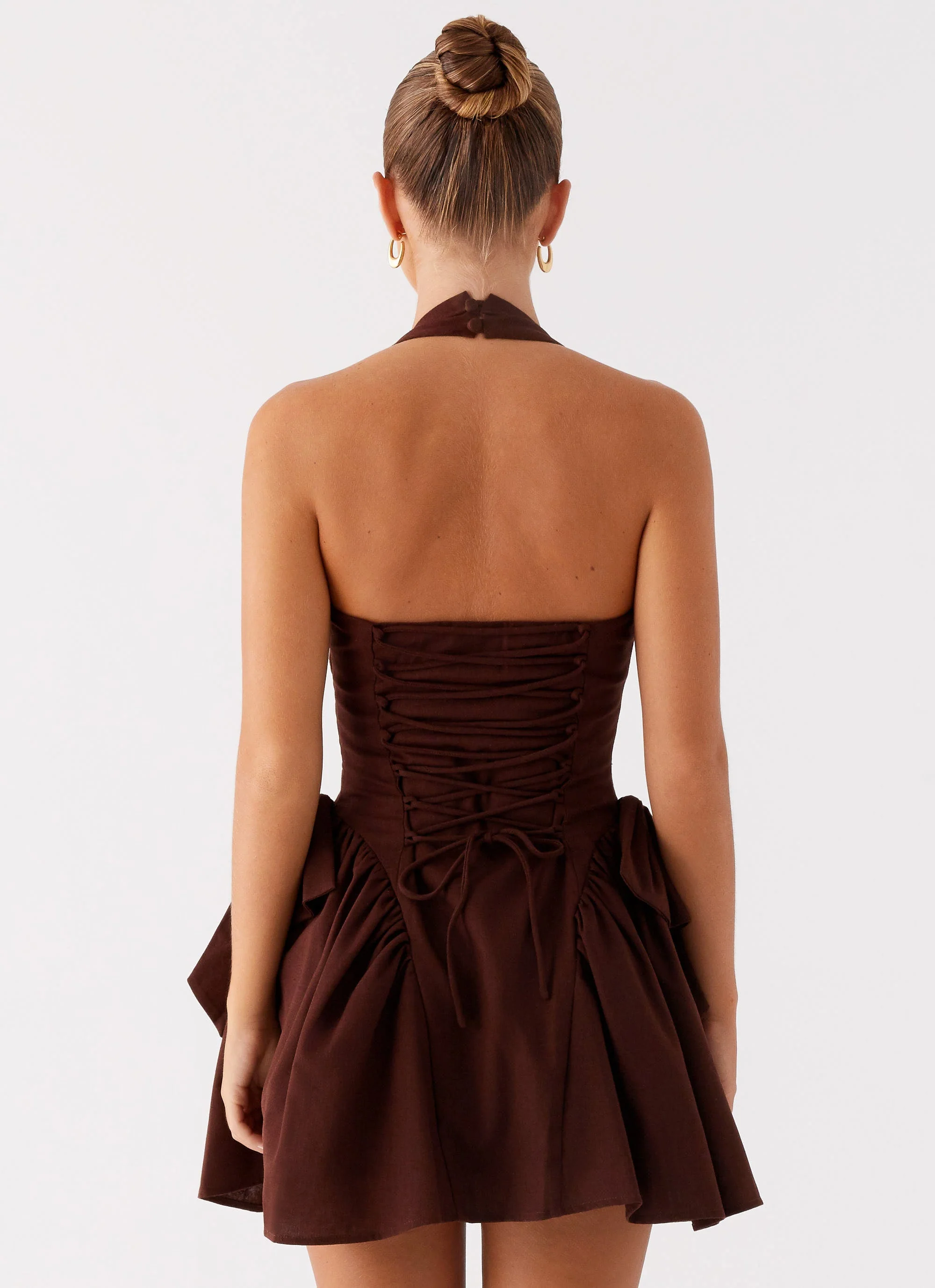 Avalo Mini Dress - Chocolate - Image 3