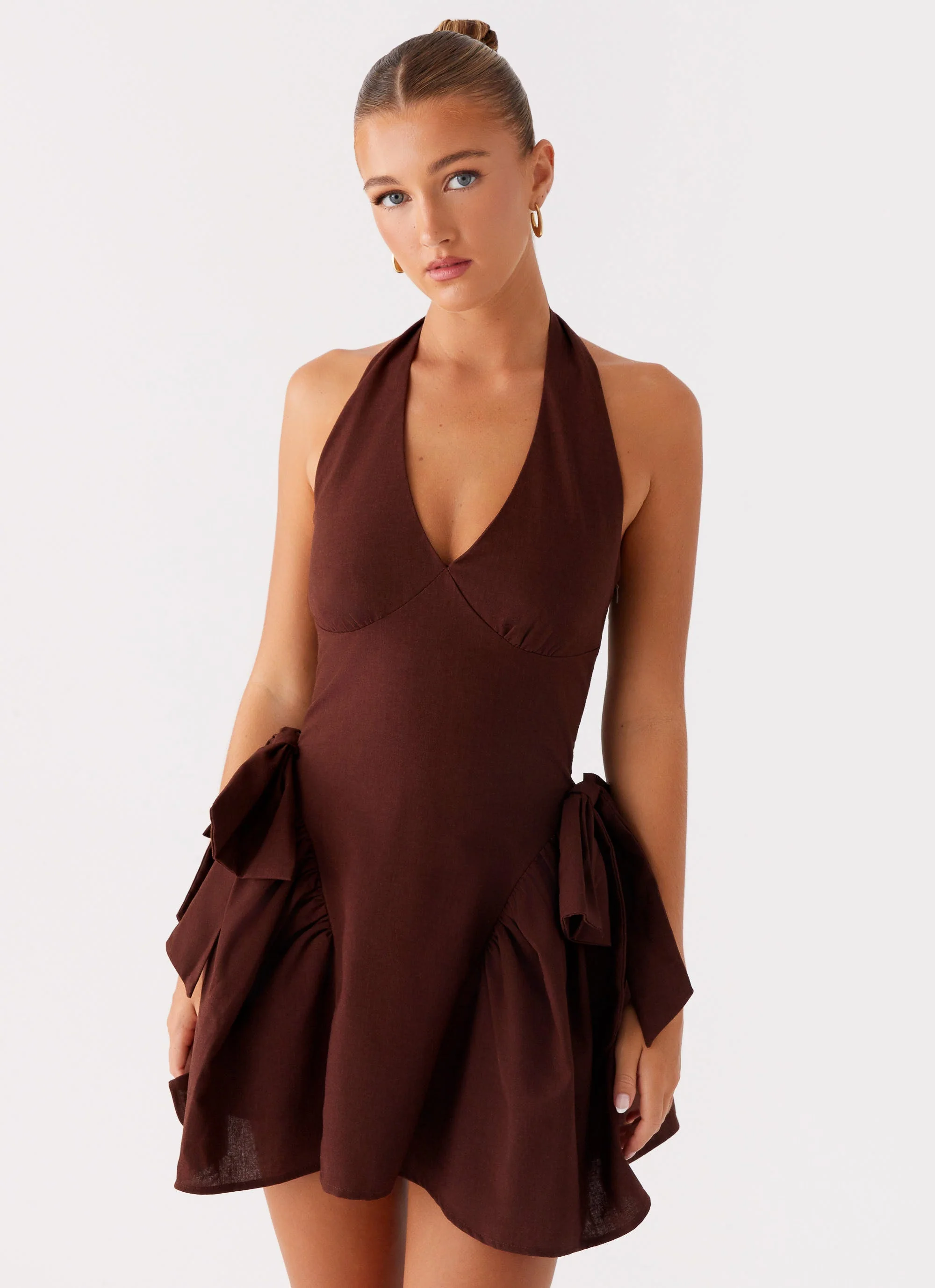 Avalo Mini Dress - Chocolate - Image 5