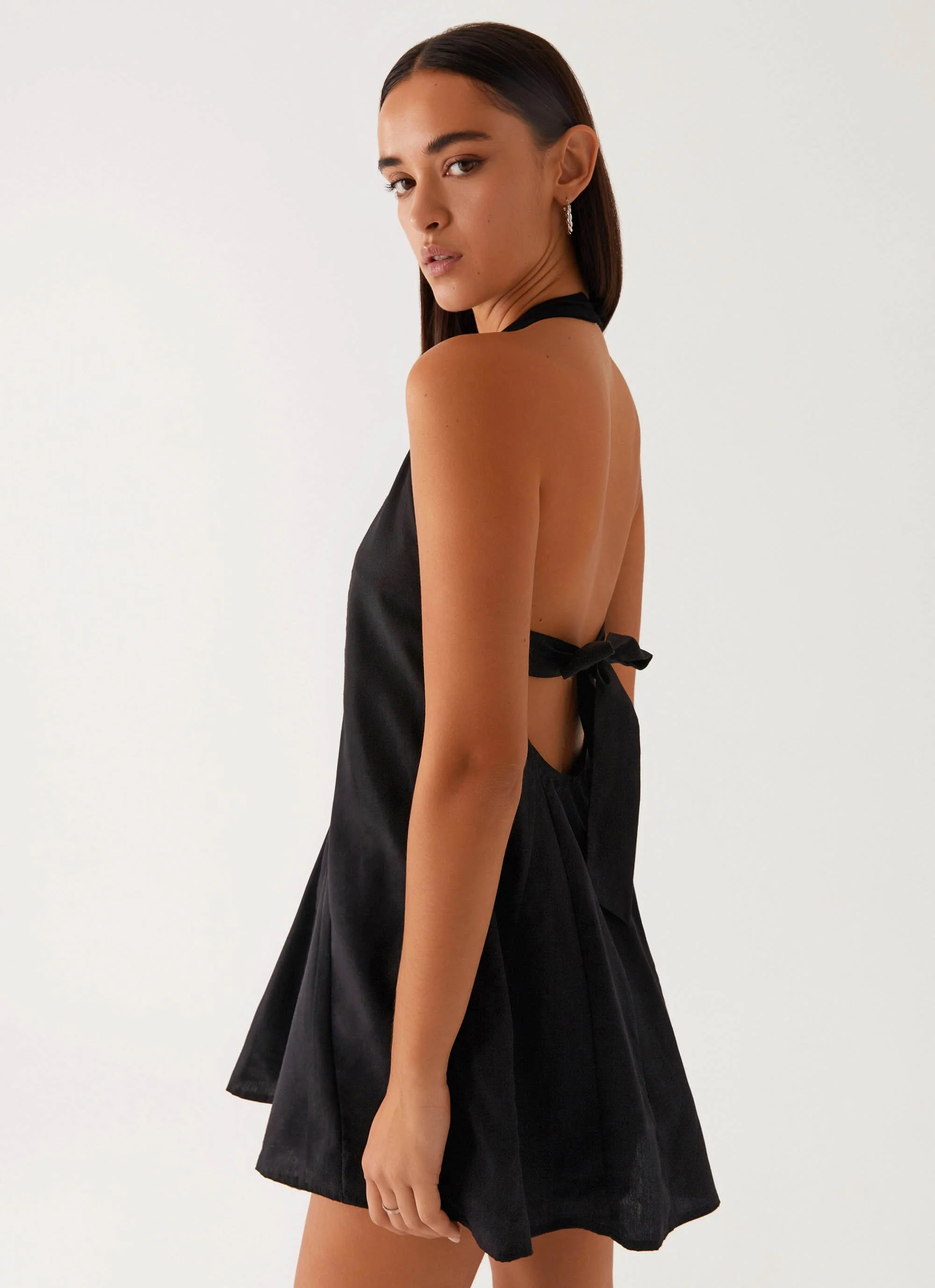 Avalon Halterneck Mini Dress - Black - Image 6