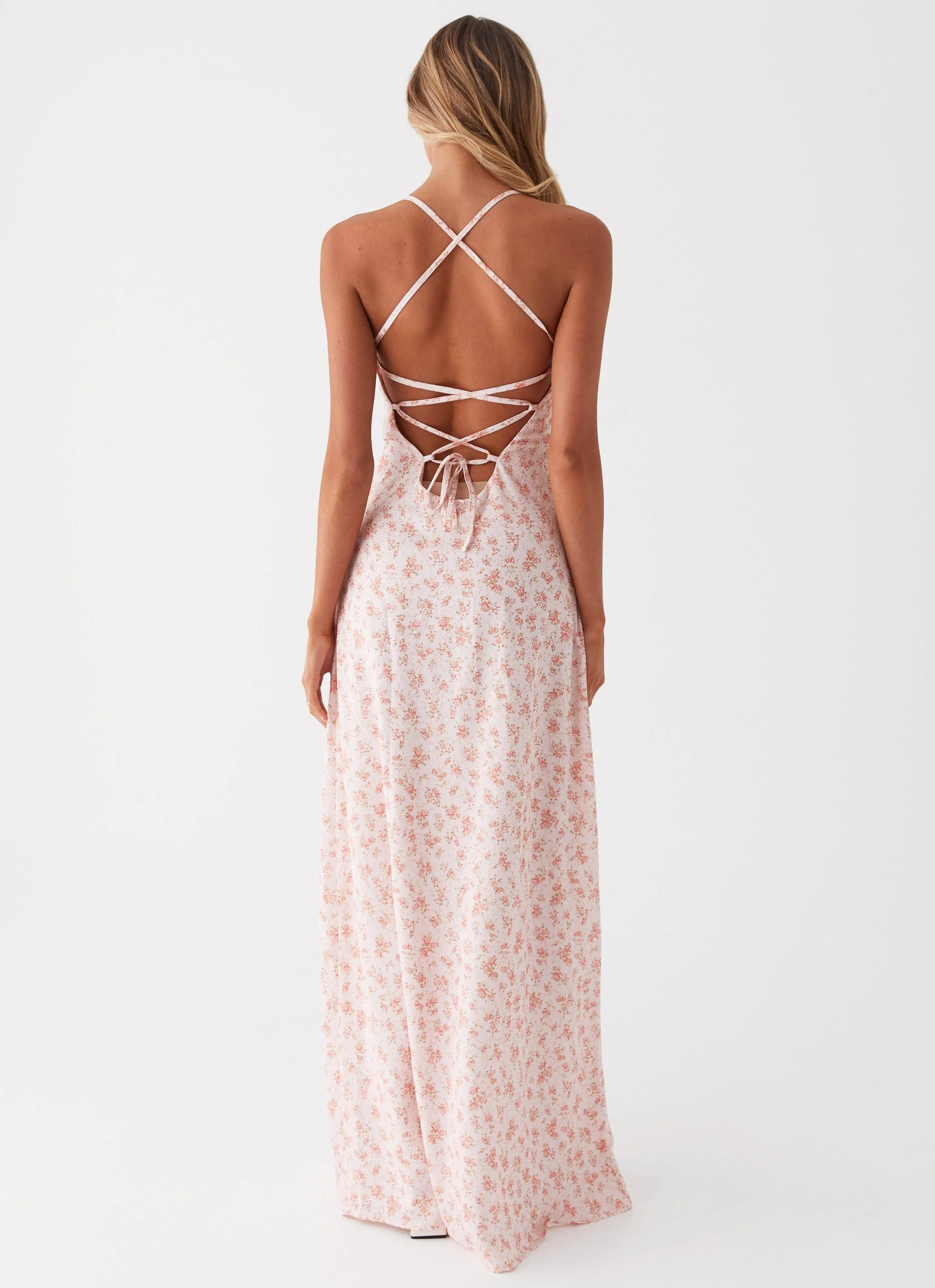 Aveline Bustier Maxi Dress - Pink Ditsy Floral - Image 4