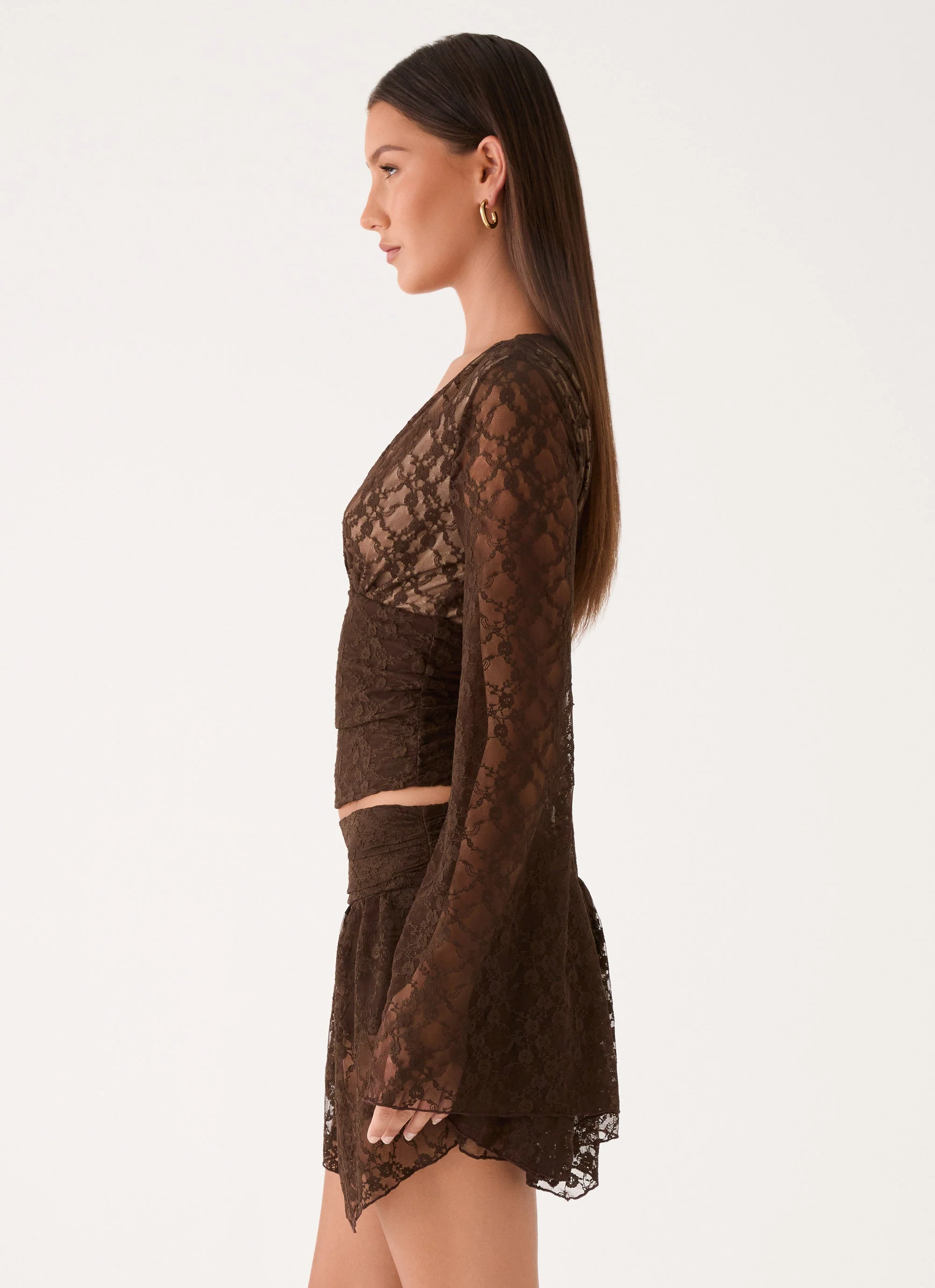 Avelora Lace Mini Skort - Chocolate - Image 2