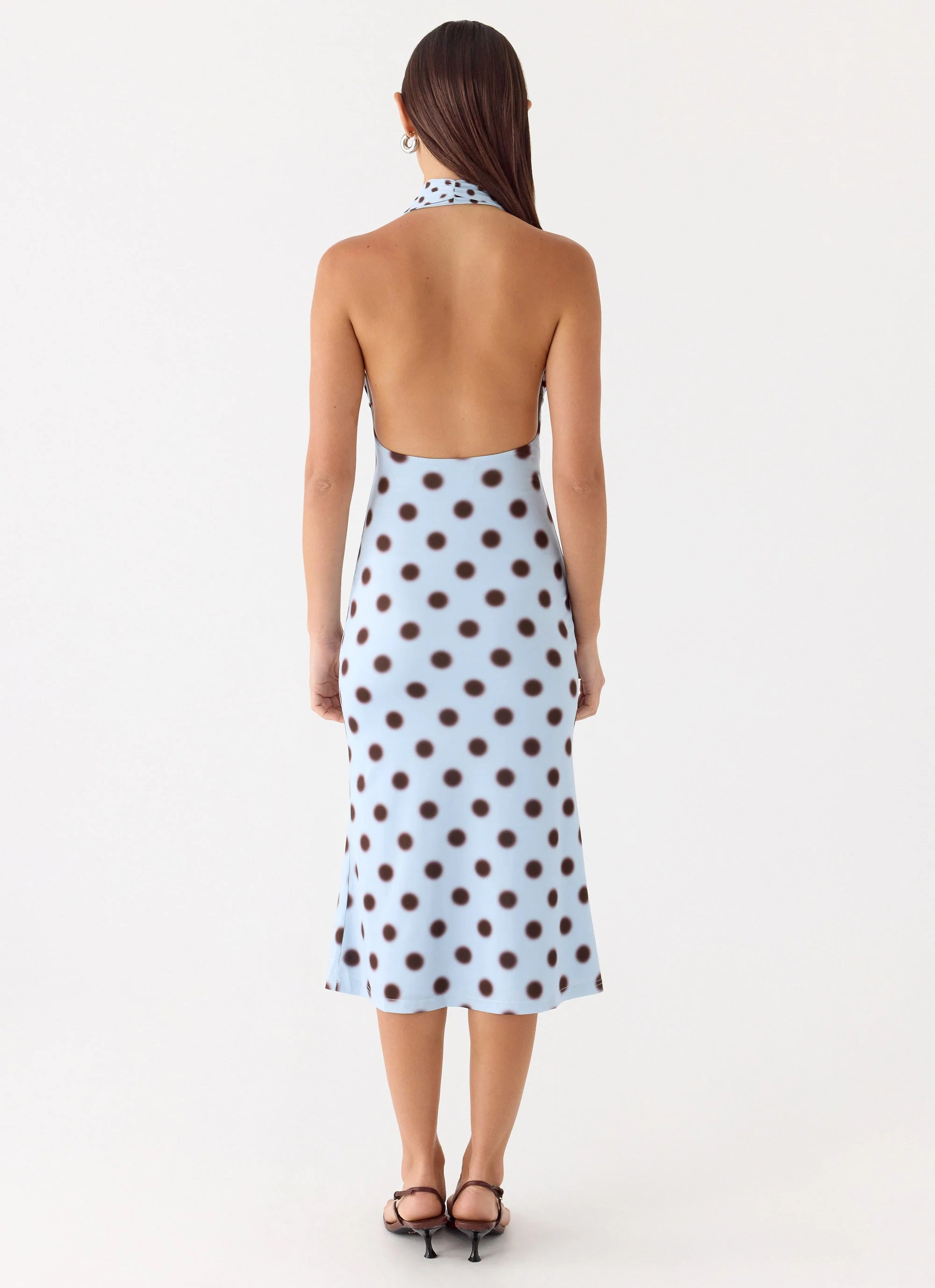 Awuku Midi Dress - Blue Mocha Dot - Image 4