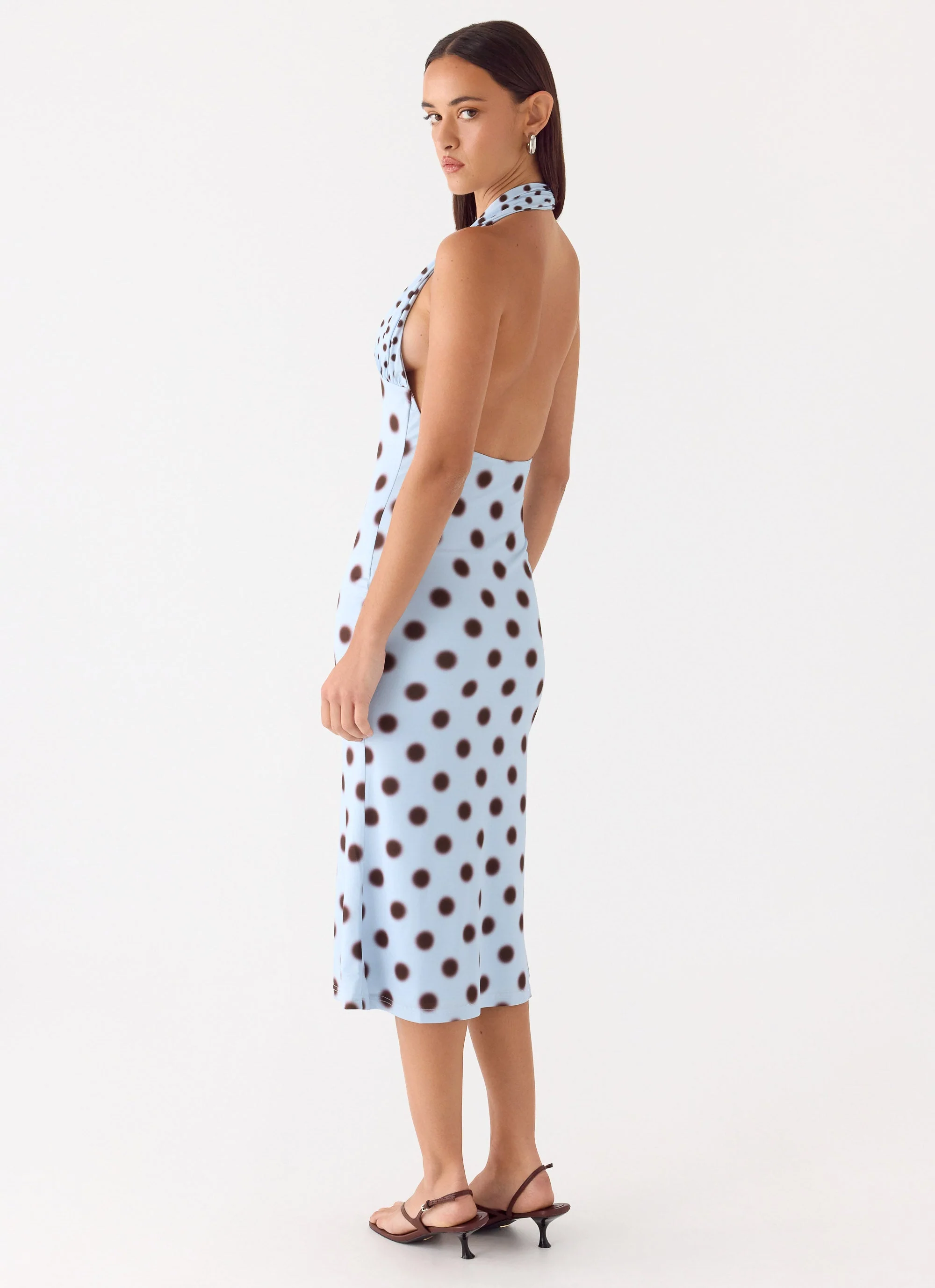 Awuku Midi Dress - Blue Mocha Dot - Image 5