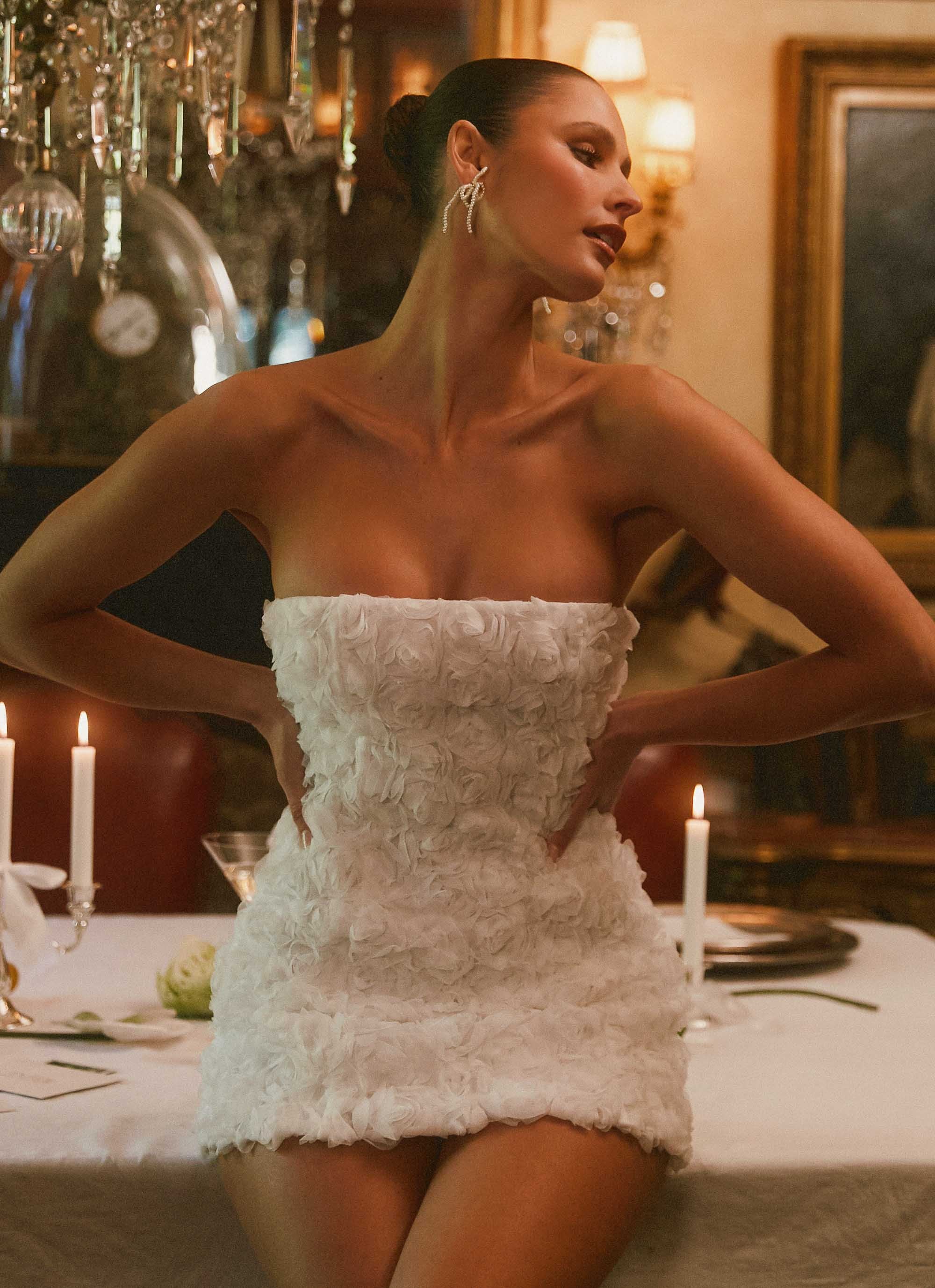 Ayanna Strapless Mini Dress - White - Image 7
