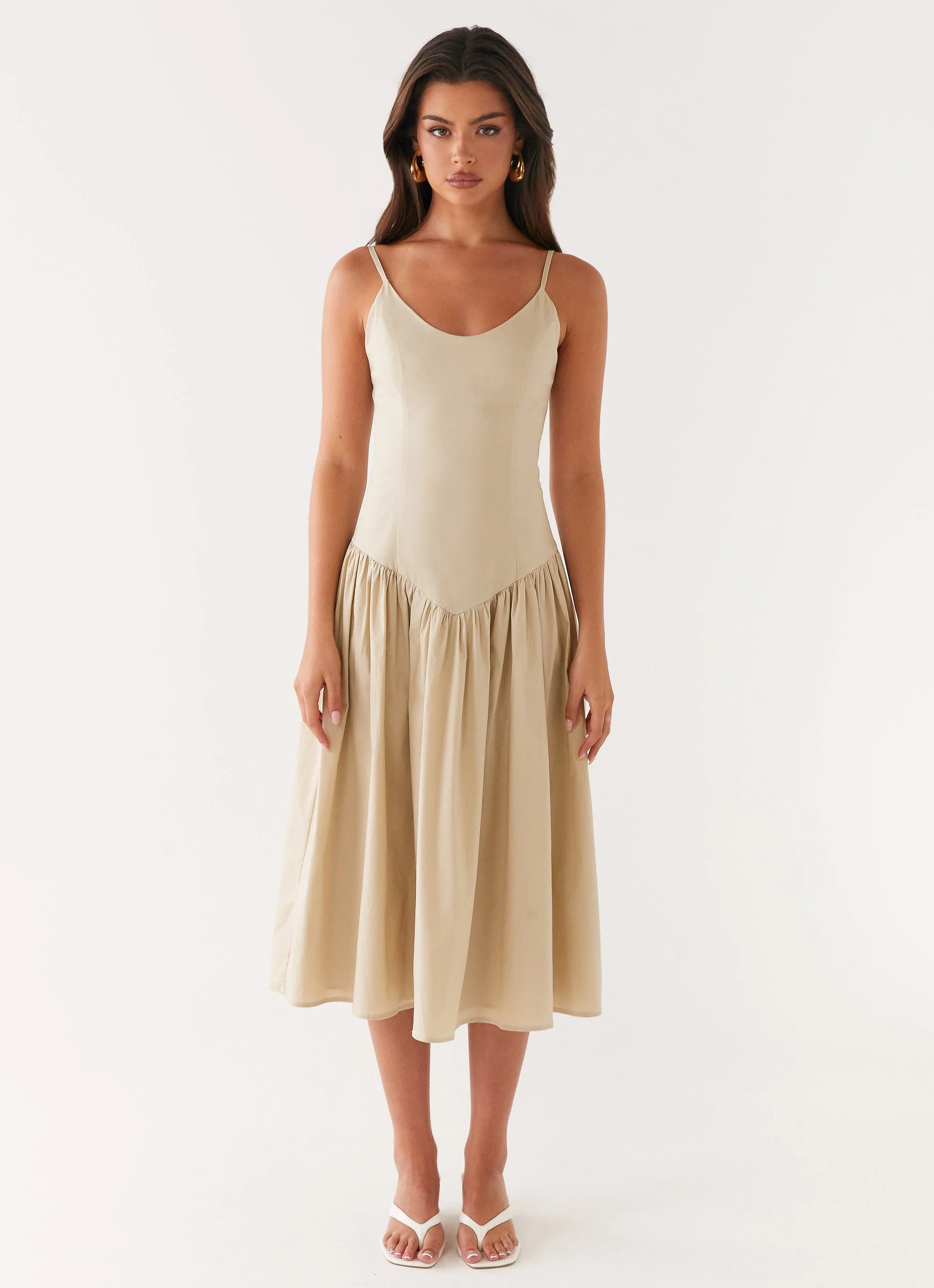 Azalea Midi Dress - Beige - Image 2