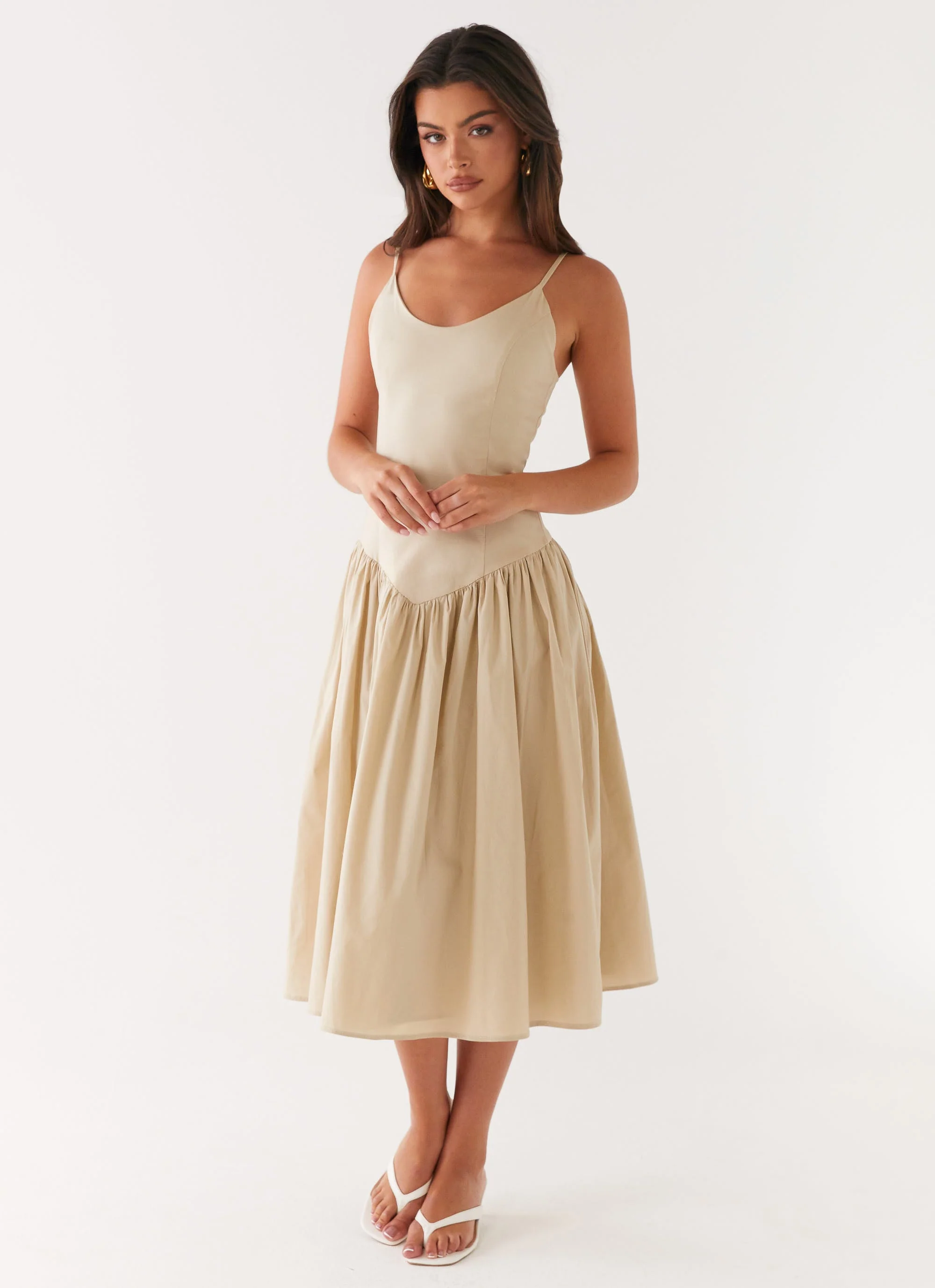 Azalea Midi Dress - Beige - Image 3