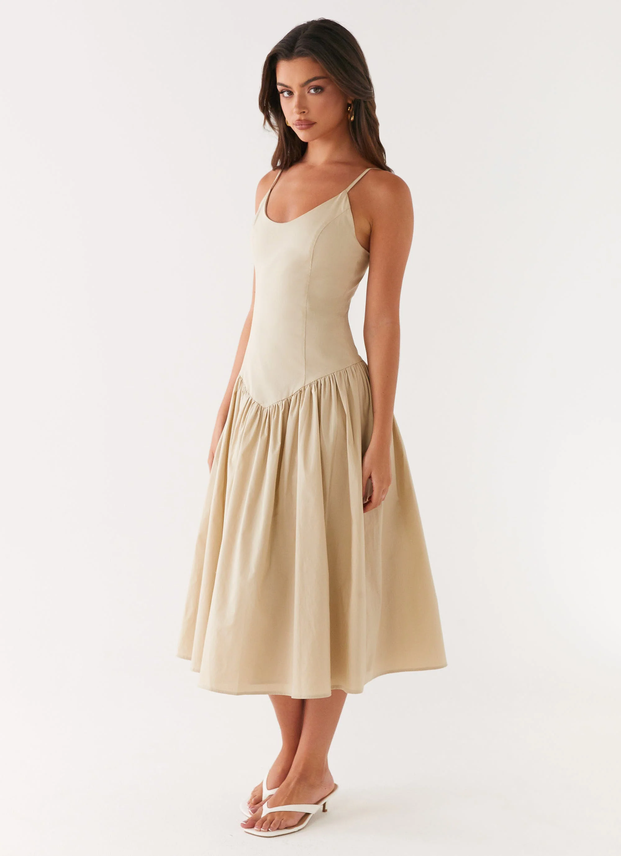 Azalea Midi Dress - Beige - Image 4