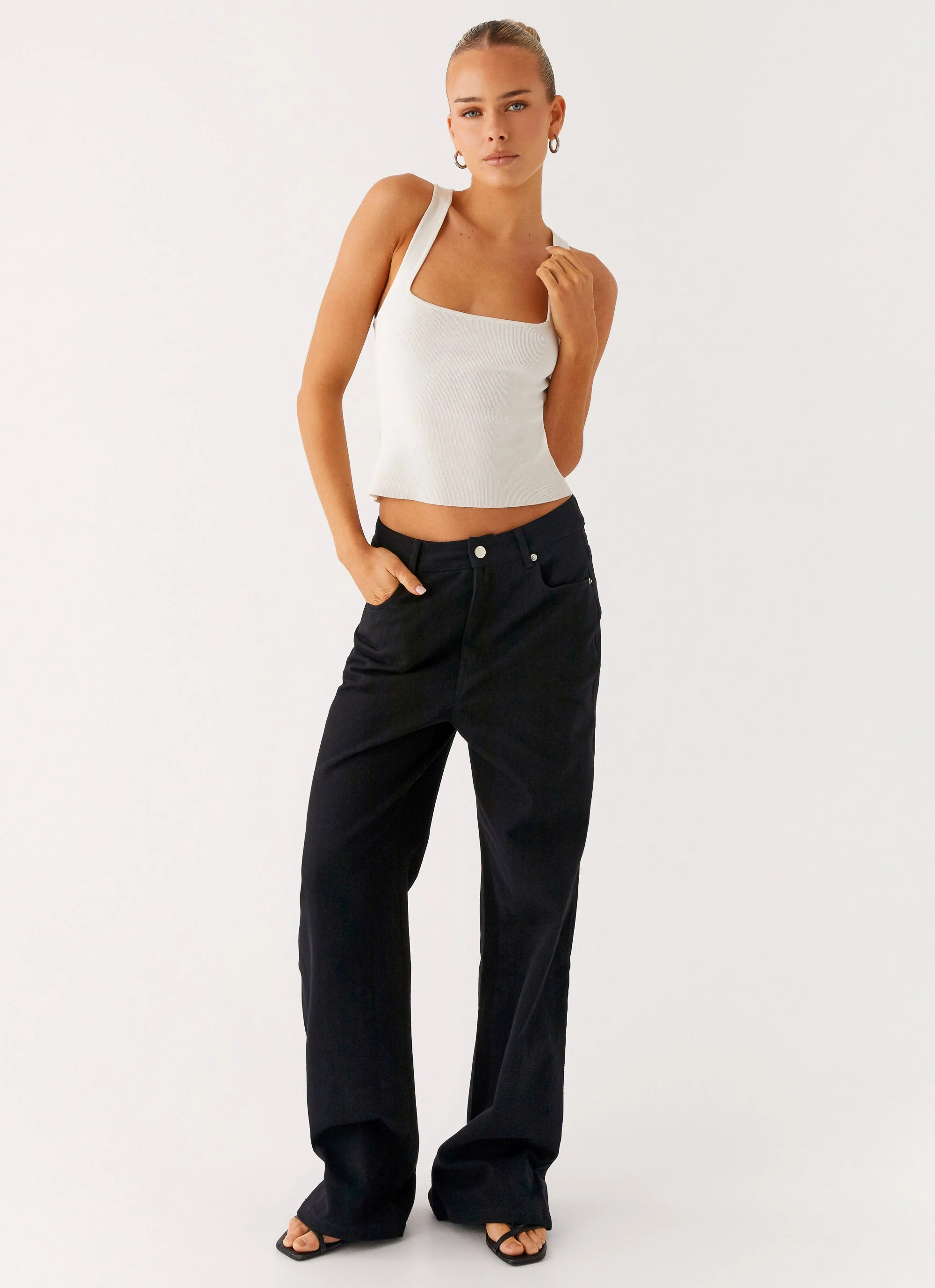 Back Again Straight Leg Denim Jeans - Black - Image 5