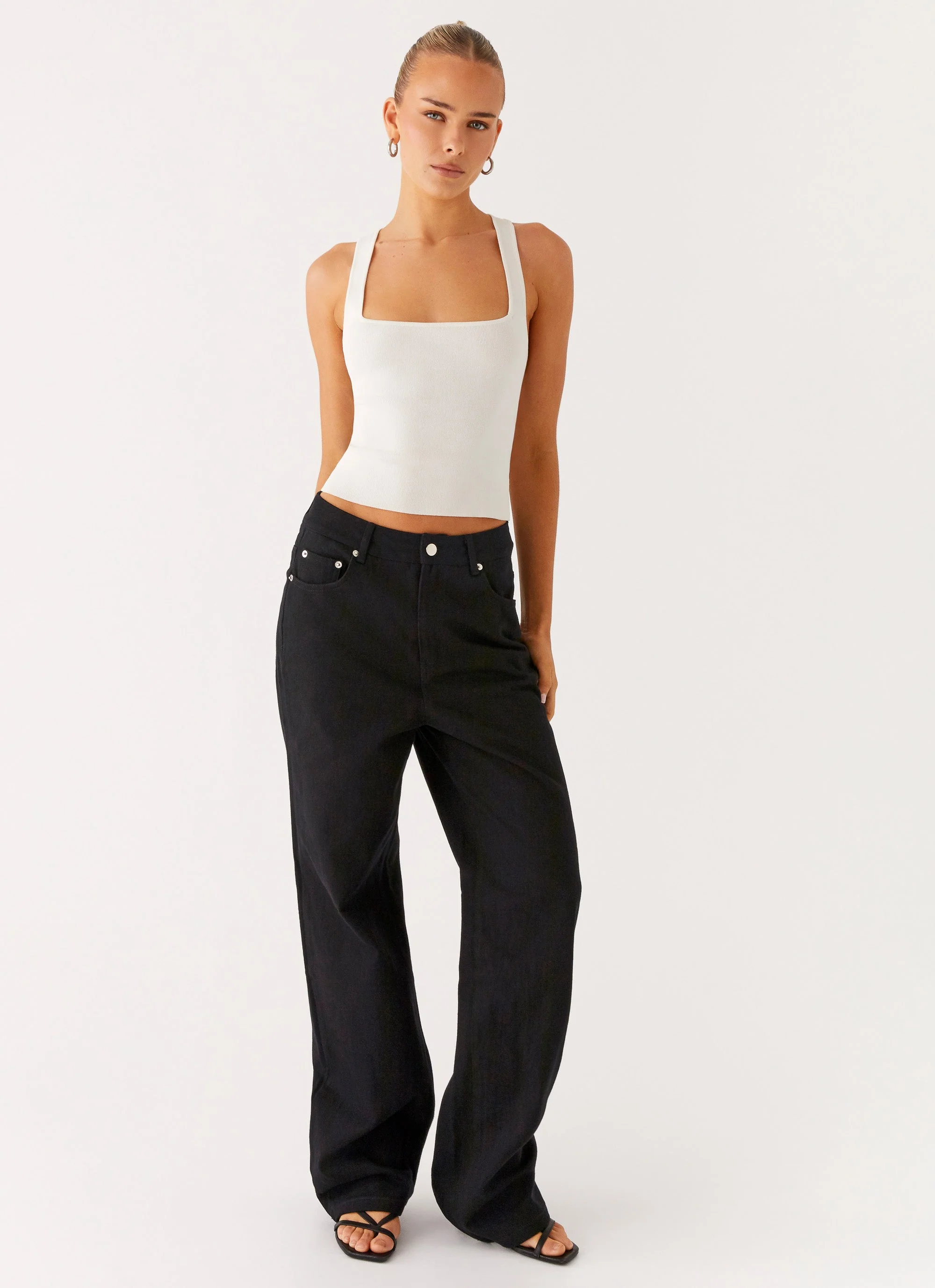 Back Again Straight Leg Denim Jeans - Black - Image 6