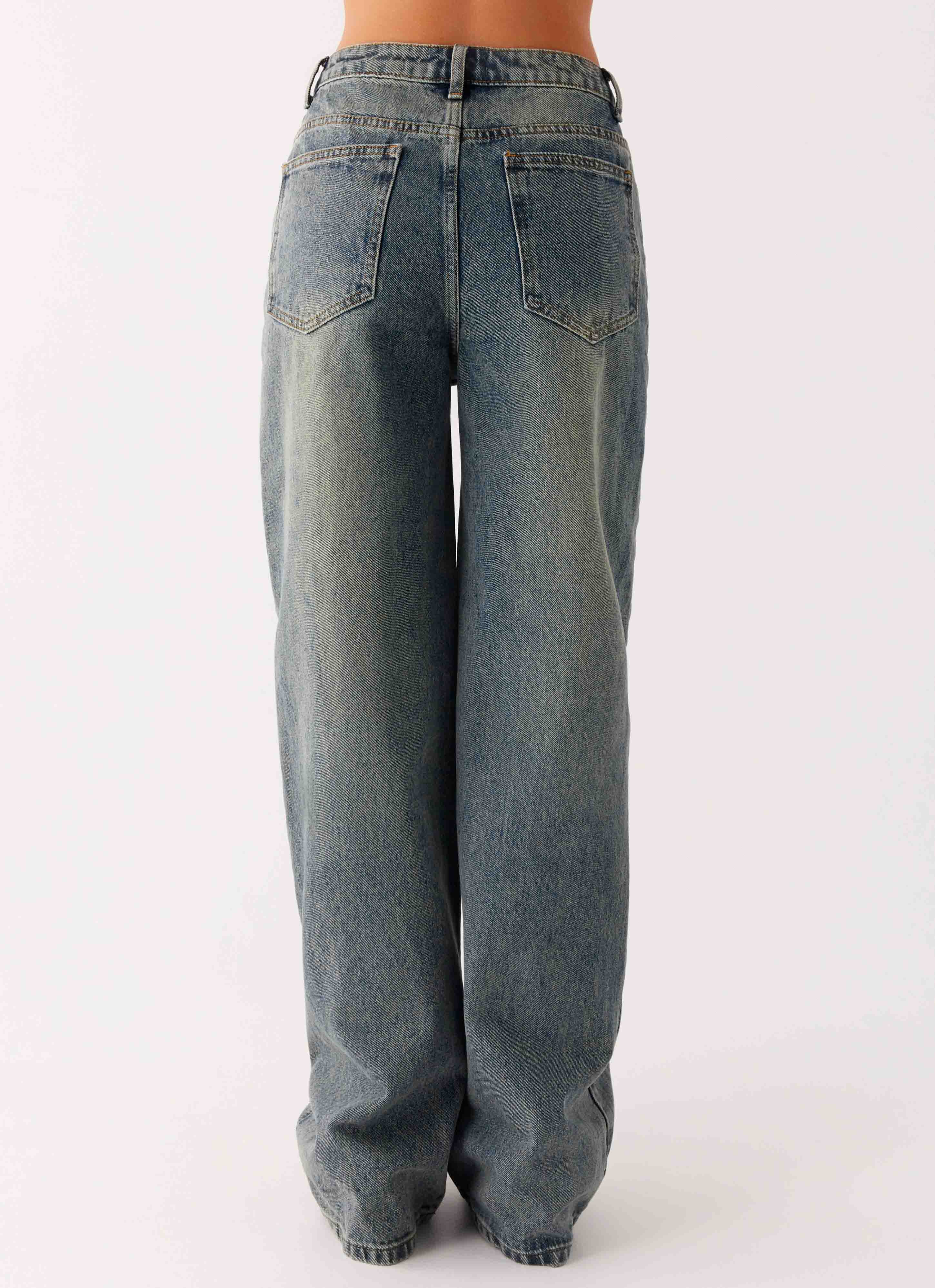 Back Again Straight Leg Denim Jeans - Dirty Wash - Image 4