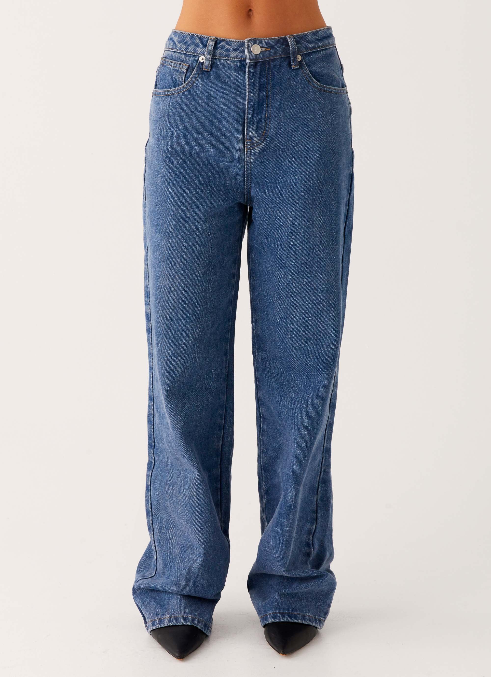 Back Again Straight Leg Denim Jeans - True Blue - Image 2